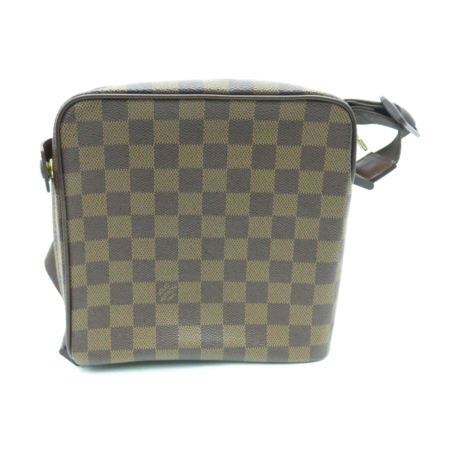 LOUIS VUITTON Damier Olav PM金扣肩背袋棕色