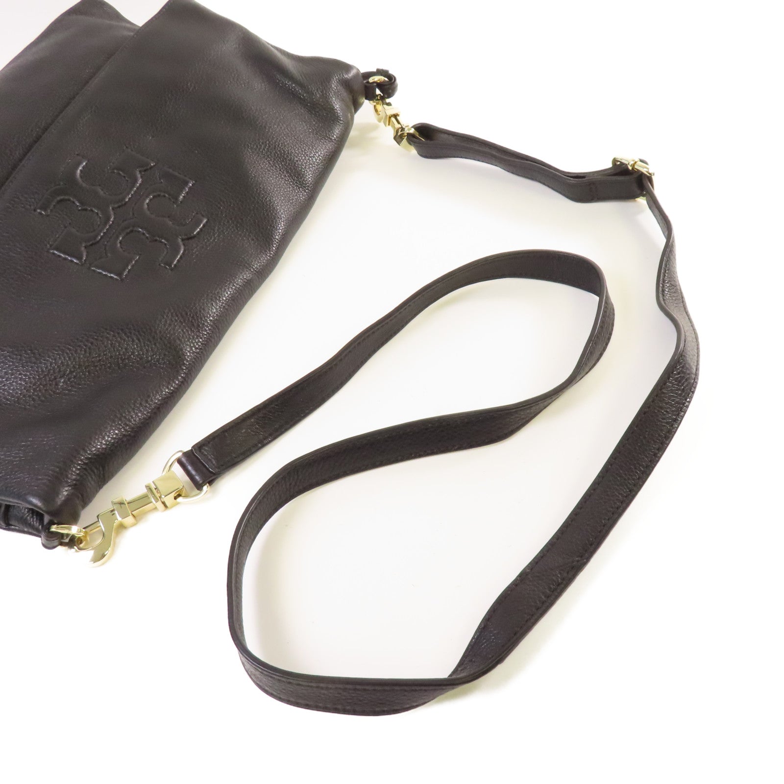Tory Burch 牛皮皮革Shoulder Bag金扣肩背袋黑色