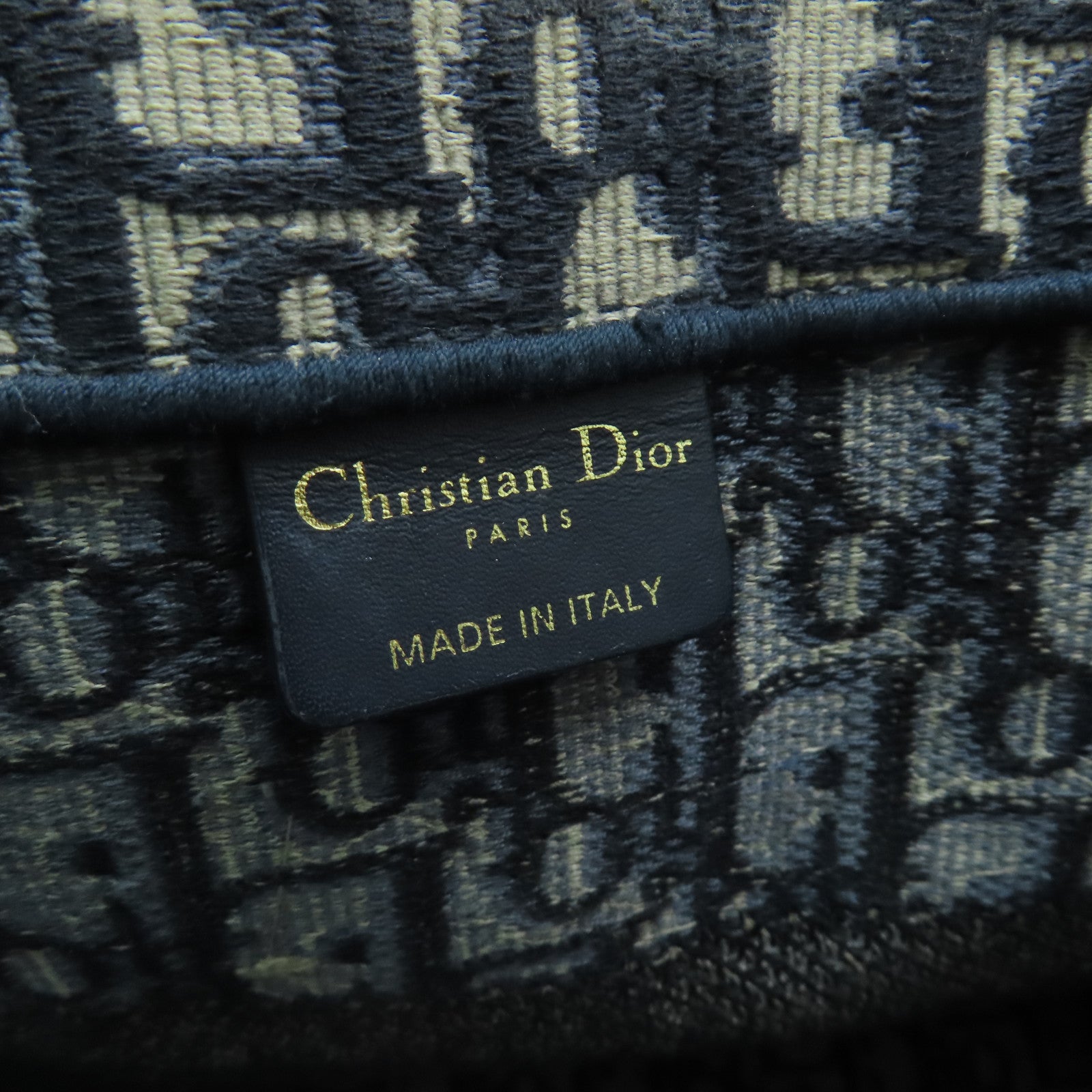 Dior Canvas Book Tote Medium Handle Bag Blue