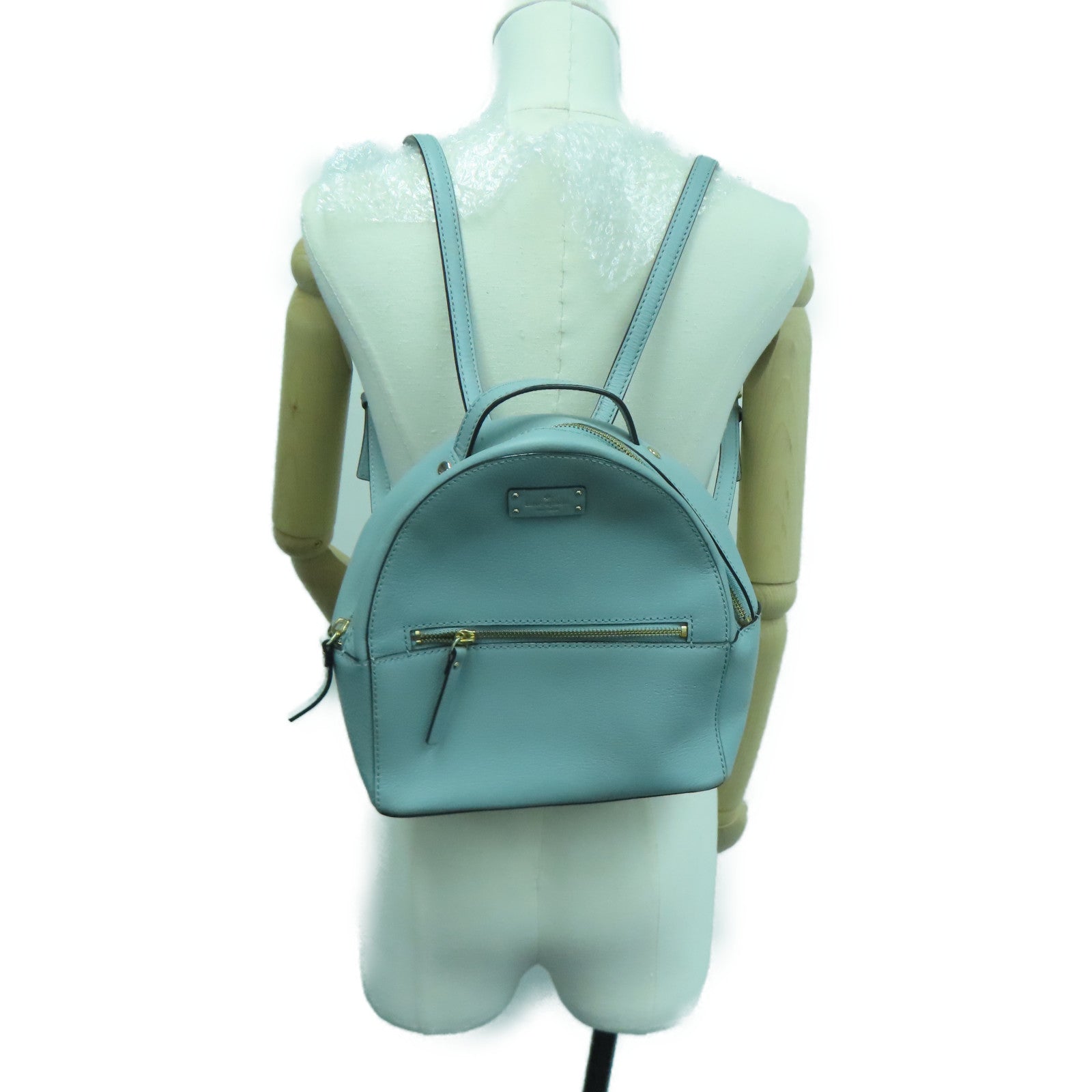Kate Spade 牛皮皮革Backpack金扣背包蓝色