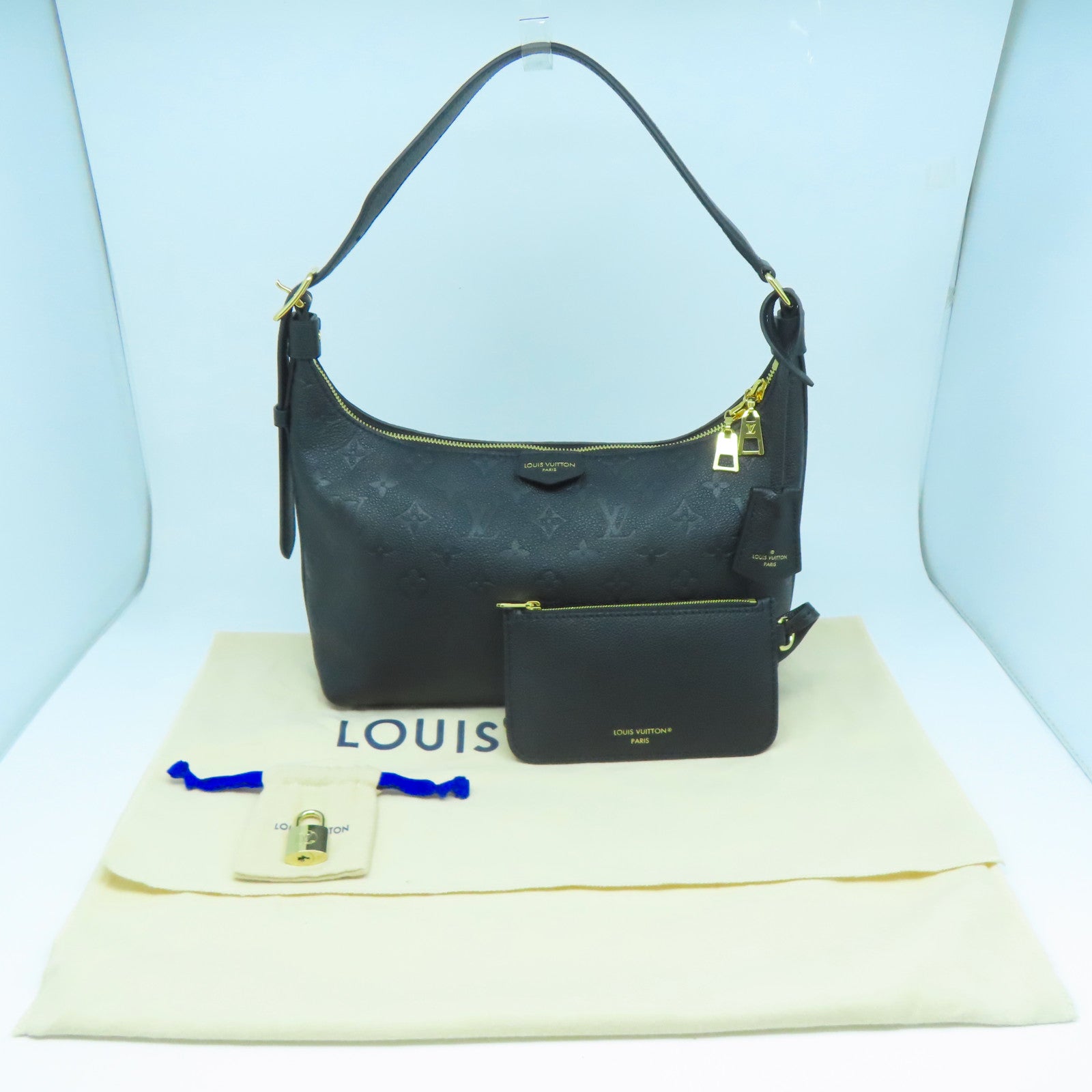 LOUIS VUITTON Monogram Empreinte Sac Sport金扣手挽袋黑色