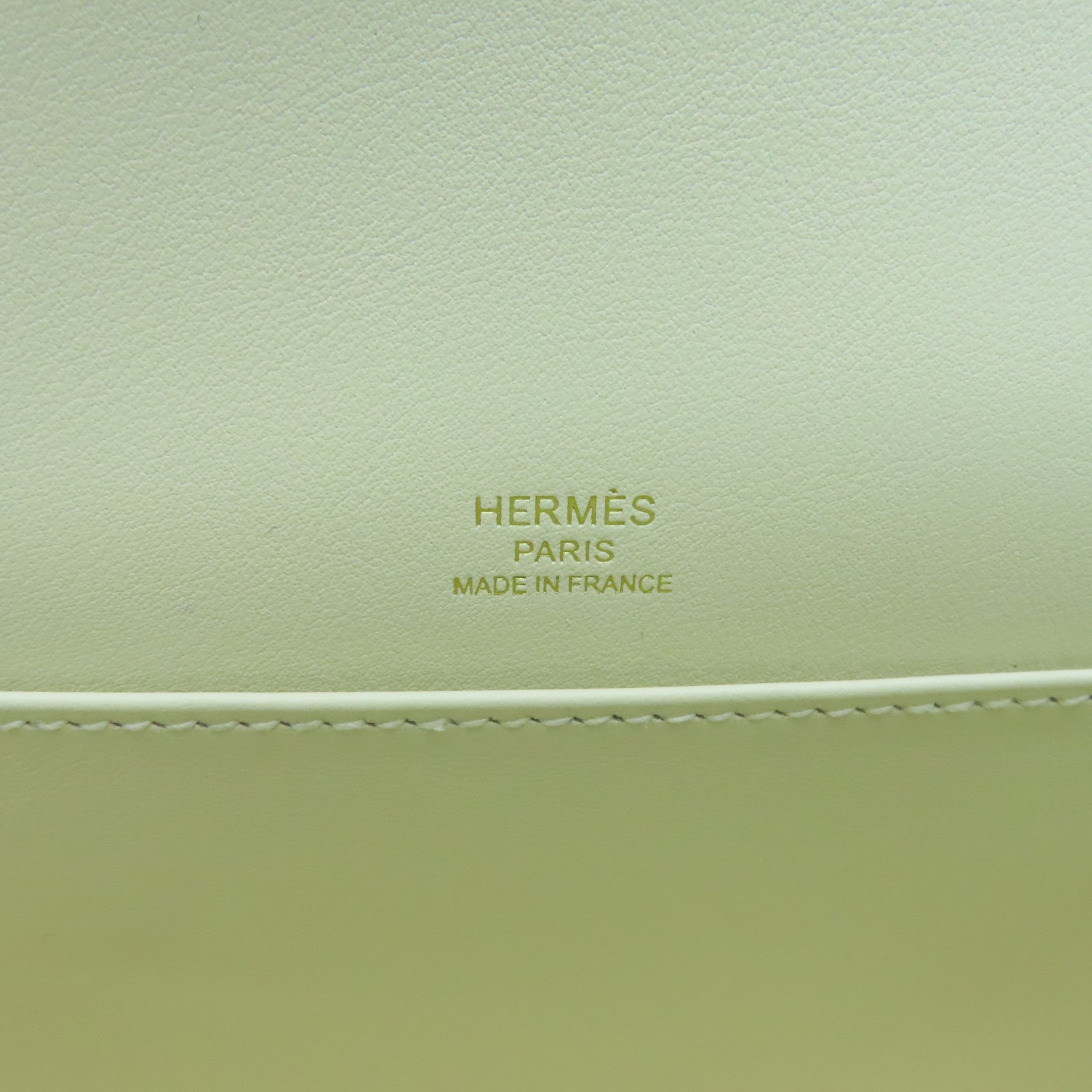 HERMES Chevre皮革Geta金扣肩背袋Nata白色
