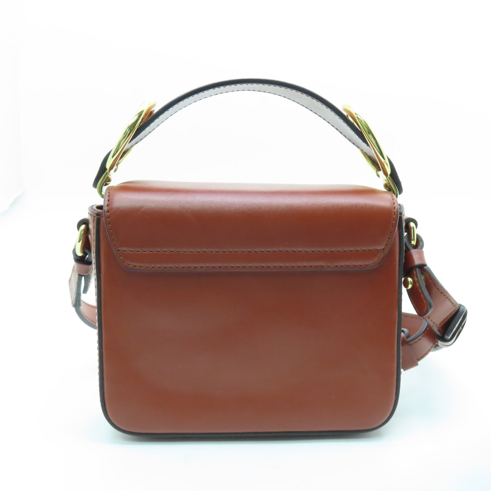 Chloe cowhide leather Shoulder Bag gold buckle handle shoulder bag brown