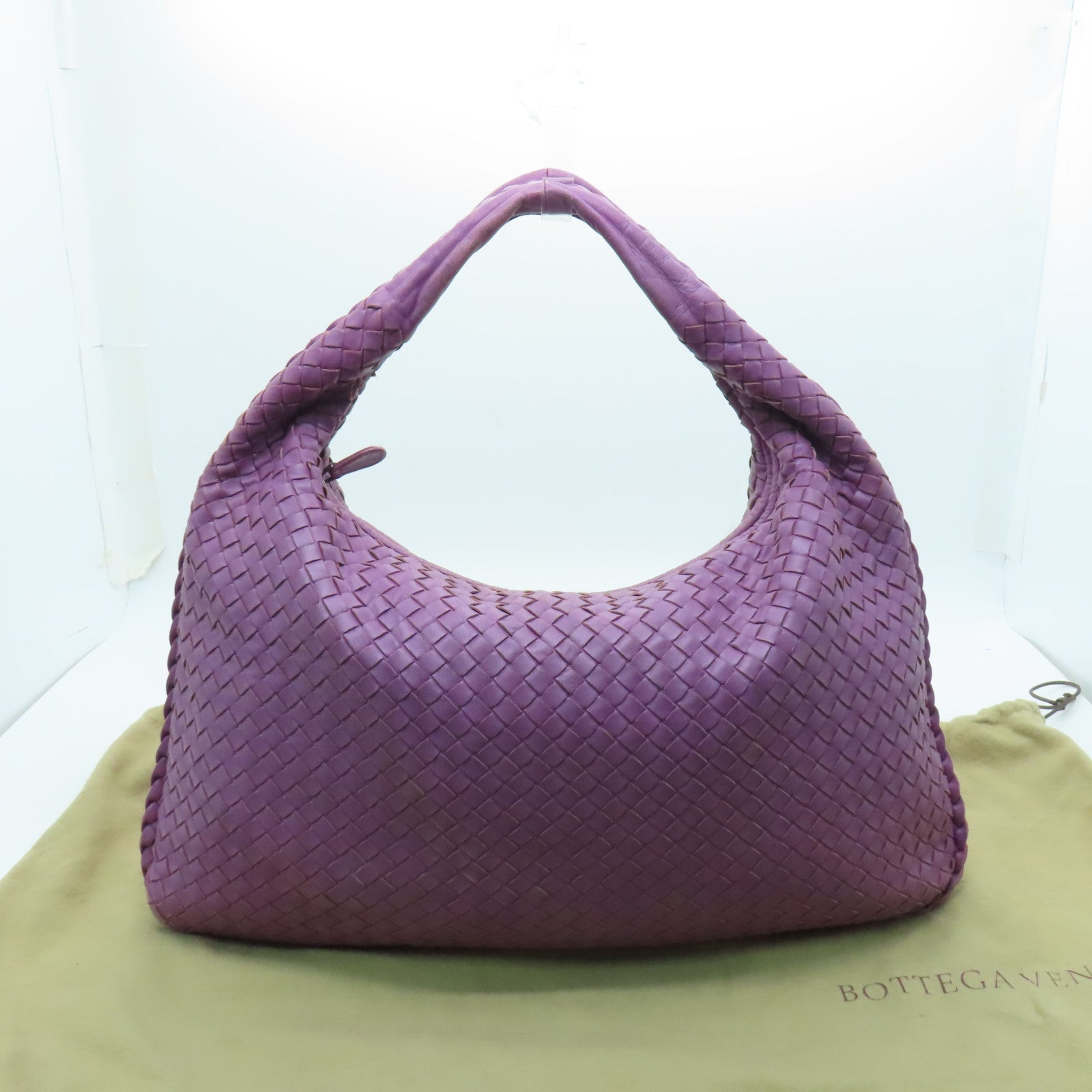 BOTTEGA VENETA 織紋皮革Hobo肩背袋紫色