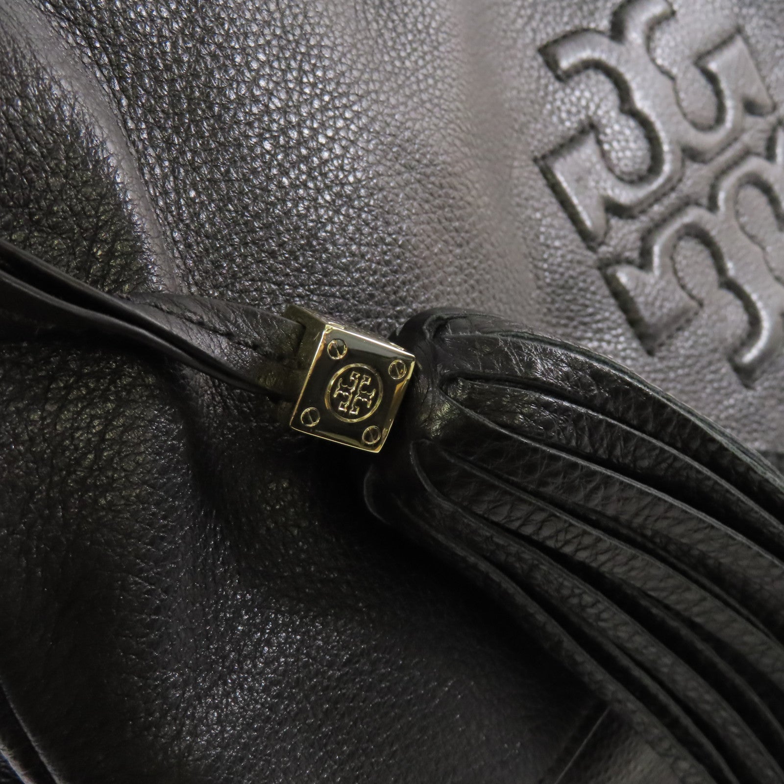 Tory Burch 牛皮皮革Shoulder Bag金扣肩背袋黑色