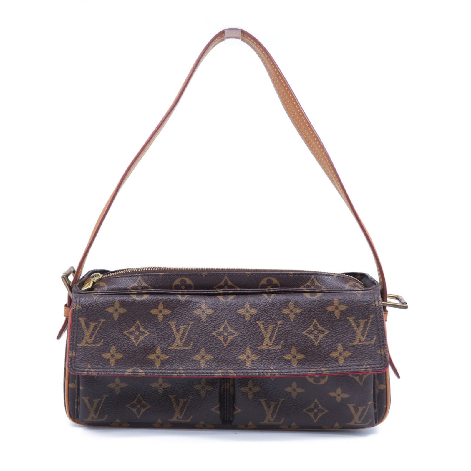 LOUIS VUITTON Monogram Viva Cite MM金扣肩背袋啡色