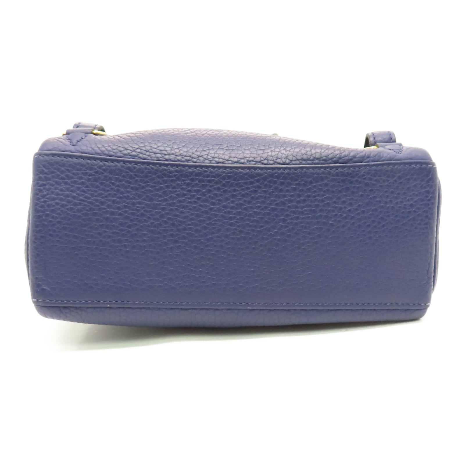 HERMES Taurillon Clemence Leather Kelly Ado Gold Buckle Backpack Sapphire Blue