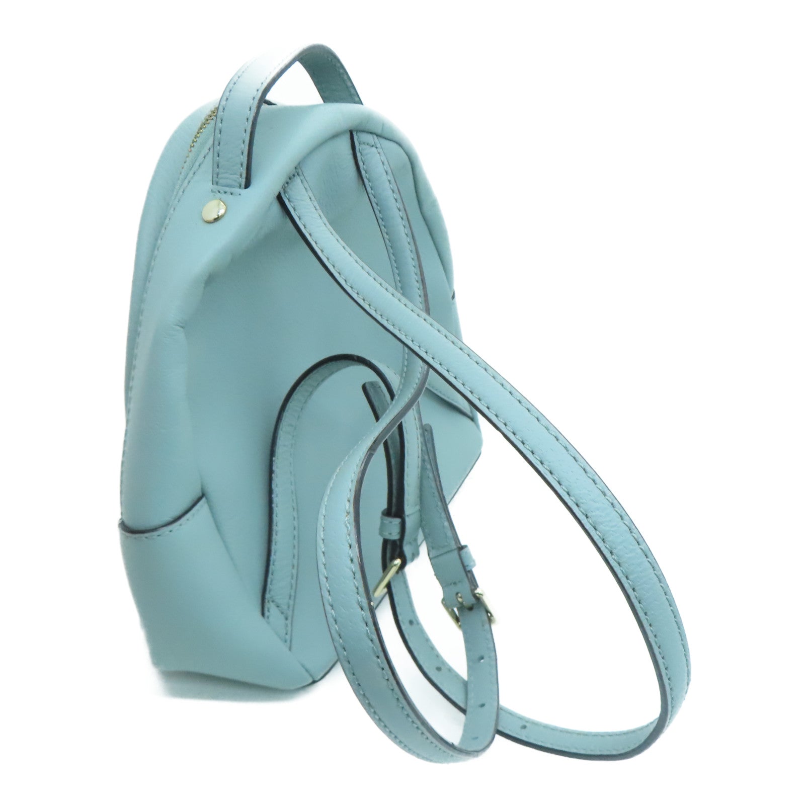 Kate Spade 牛皮皮革Backpack金扣背包蓝色