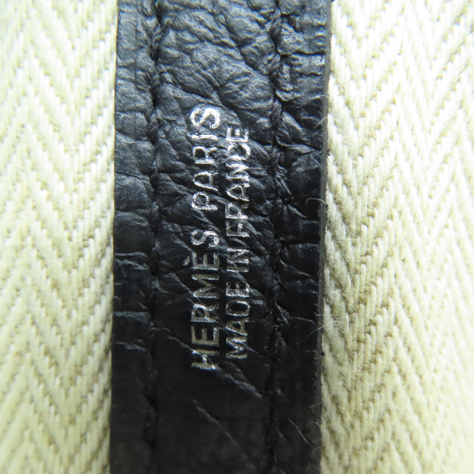 HERMES 【激减优惠】Country皮革Garden Party PM银扣手挽袋黑色
