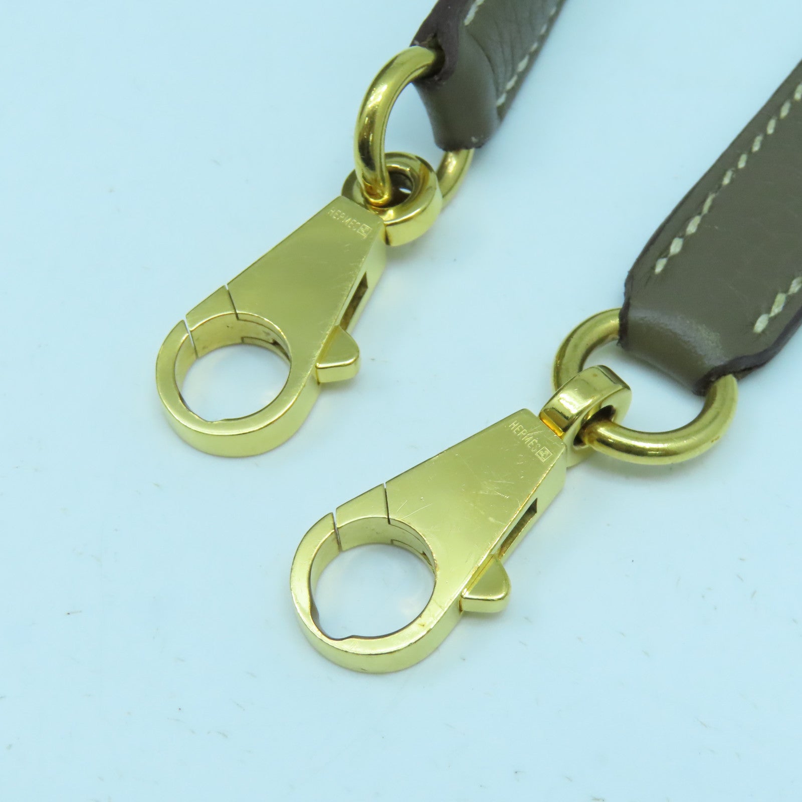 HERMES Clemence皮革Kelly 28金扣手挽肩背兩用袋大象灰色
