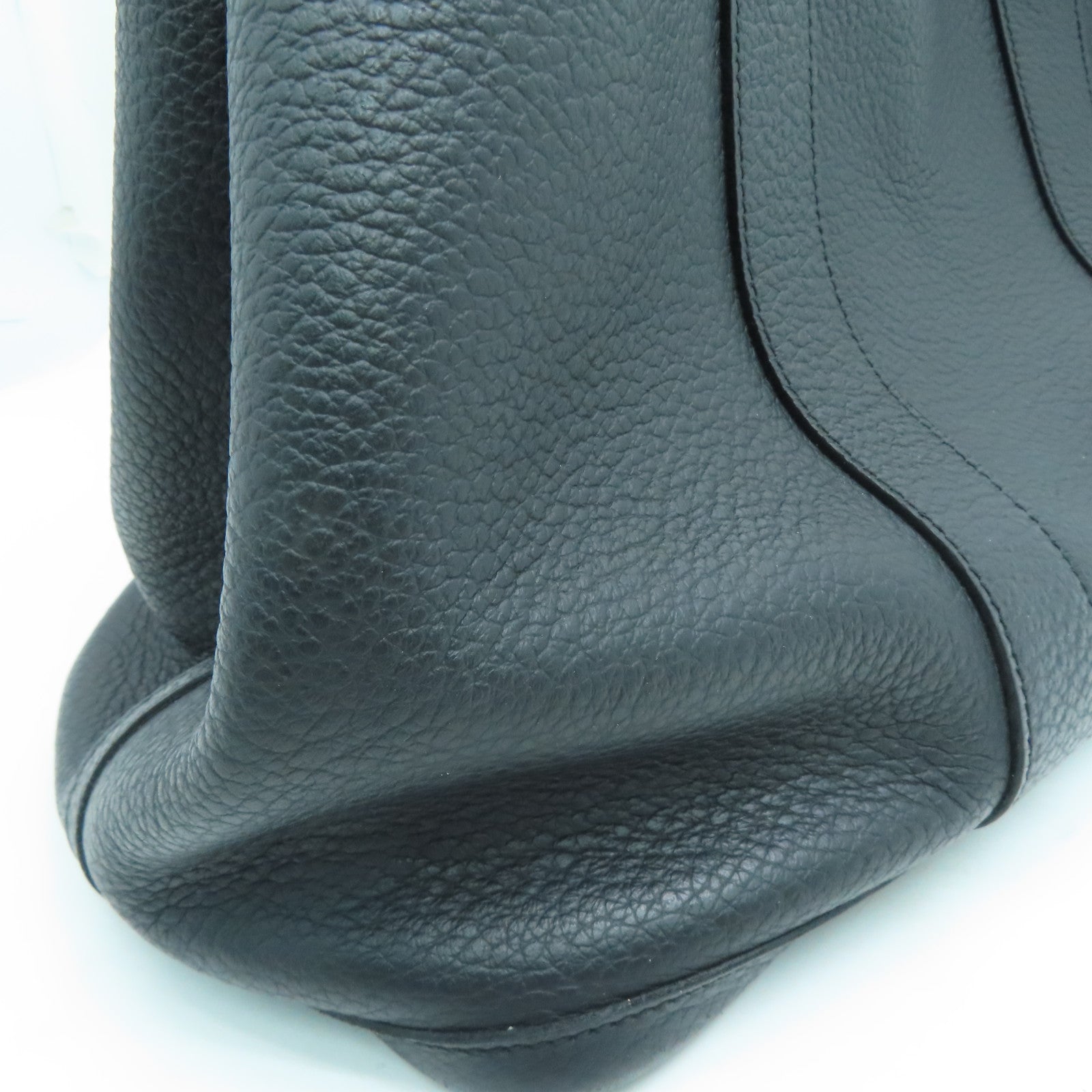 HERMES 【激减优惠】Country皮革Garden Party PM银扣手挽袋黑色
