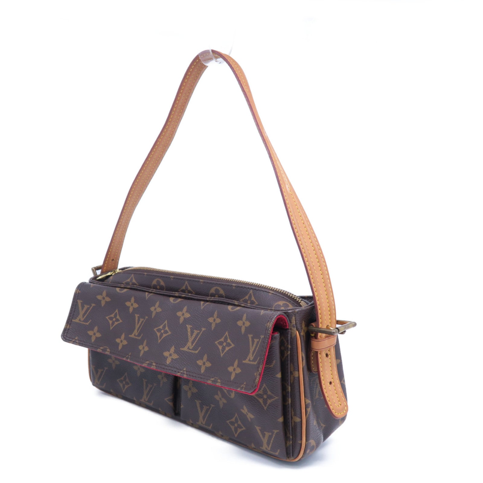 LOUIS VUITTON Monogram Viva Cite MM金扣肩背袋啡色