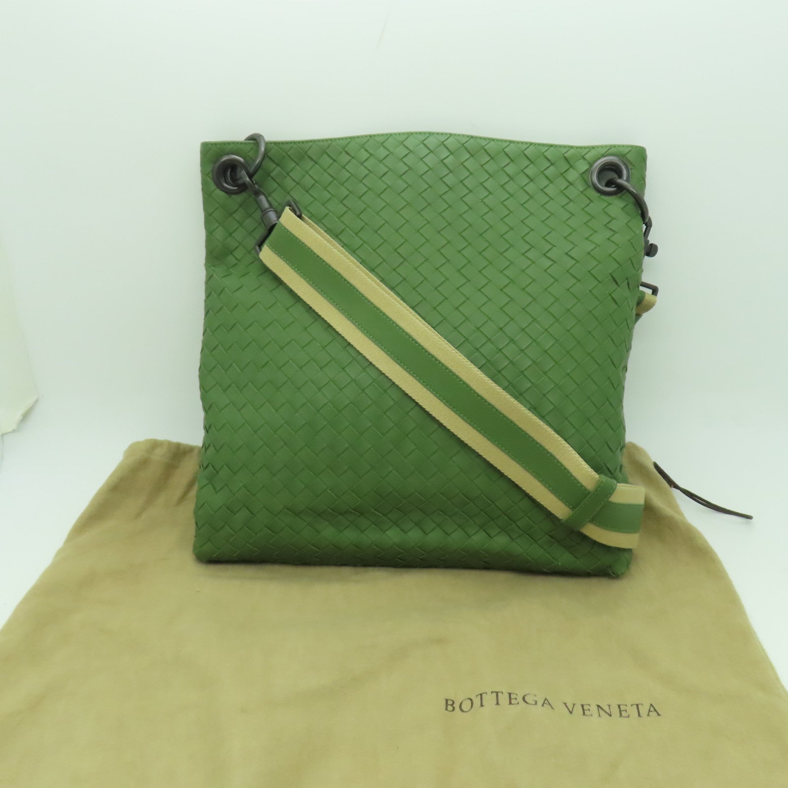 BOTTEGA VENETA 織紋皮革Shoulder Bag肩背袋綠色