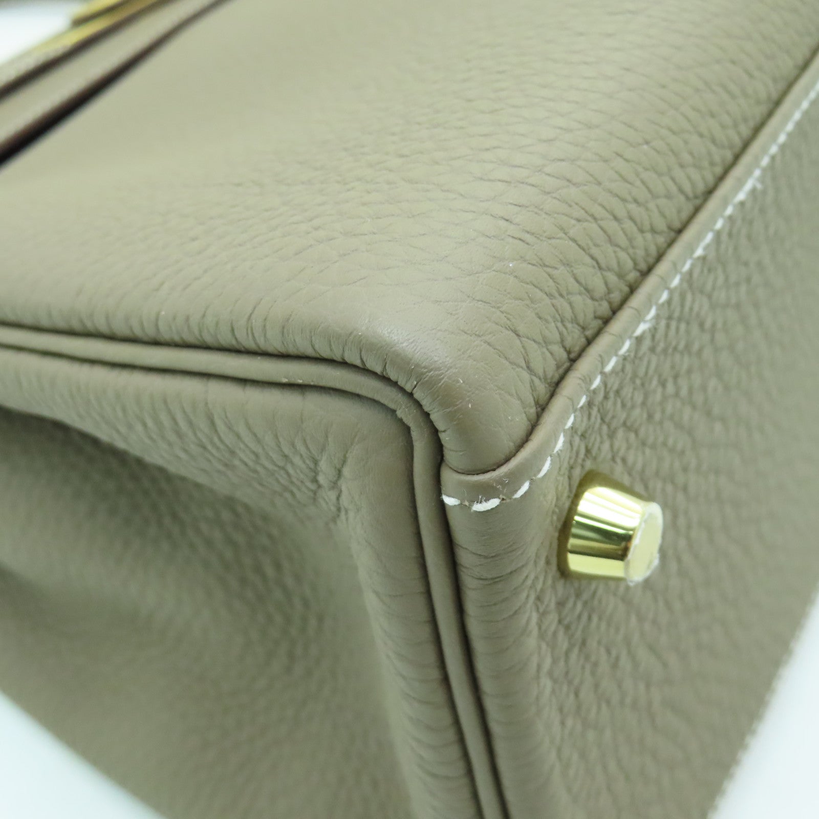 HERMES Togo皮革Kelly 32金扣手挽肩背兩用袋大象灰