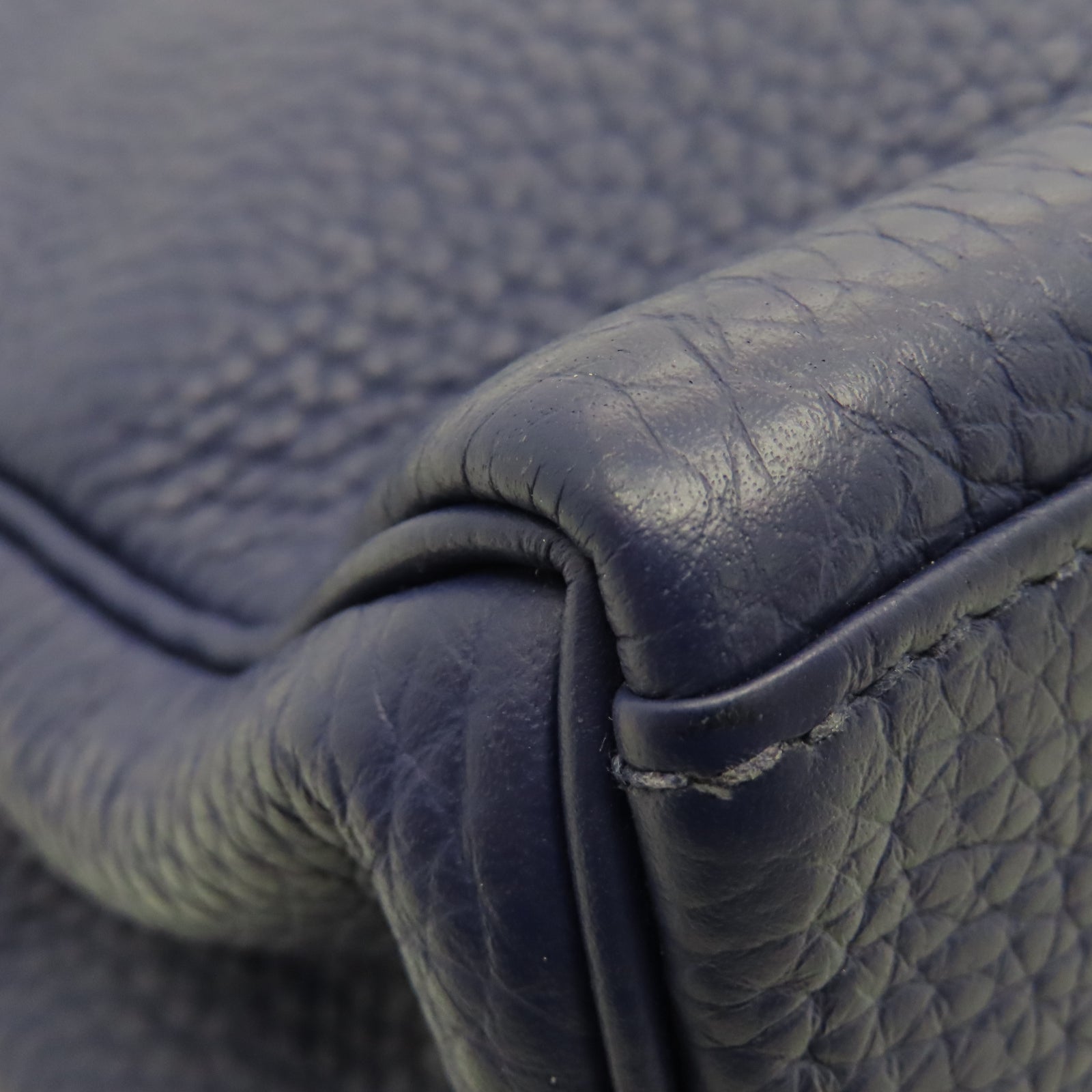 HERMES Taurillon Clemence Leather Kelly Ado Gold Buckle Backpack Sapphire Blue