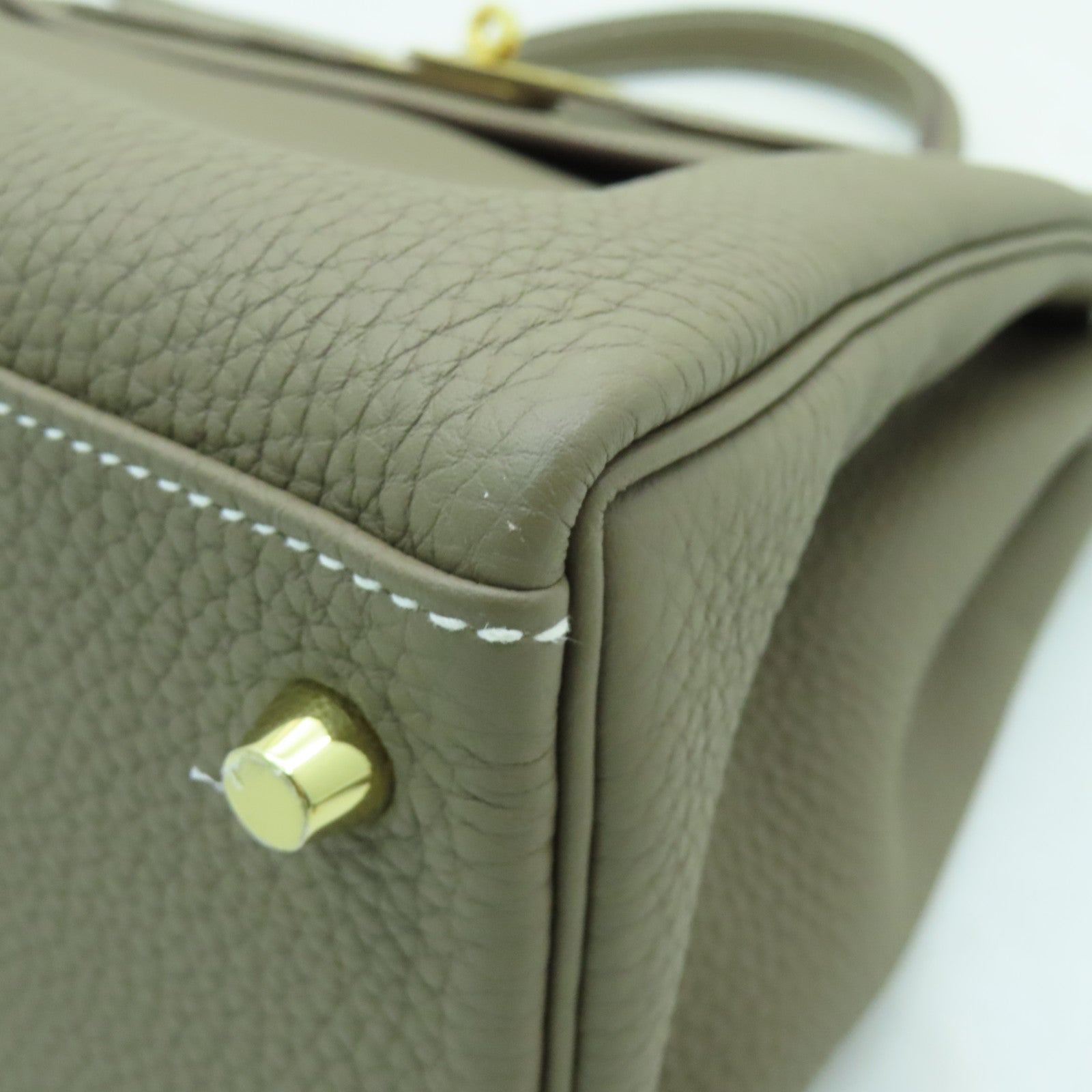 HERMES Togo皮革Kelly 32金扣手挽肩背兩用袋大象灰