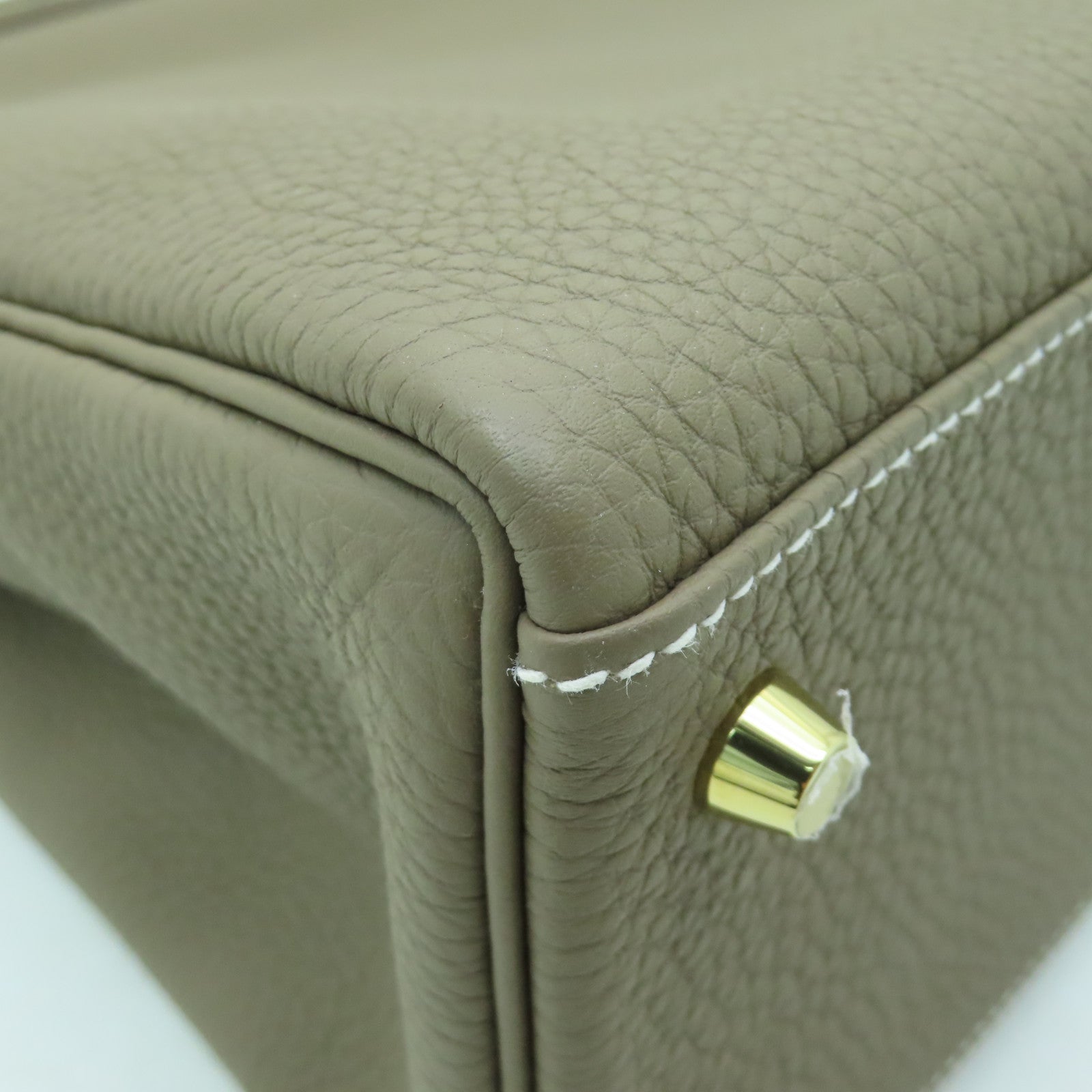 HERMES Togo皮革Kelly 32金扣手挽肩背兩用袋大象灰