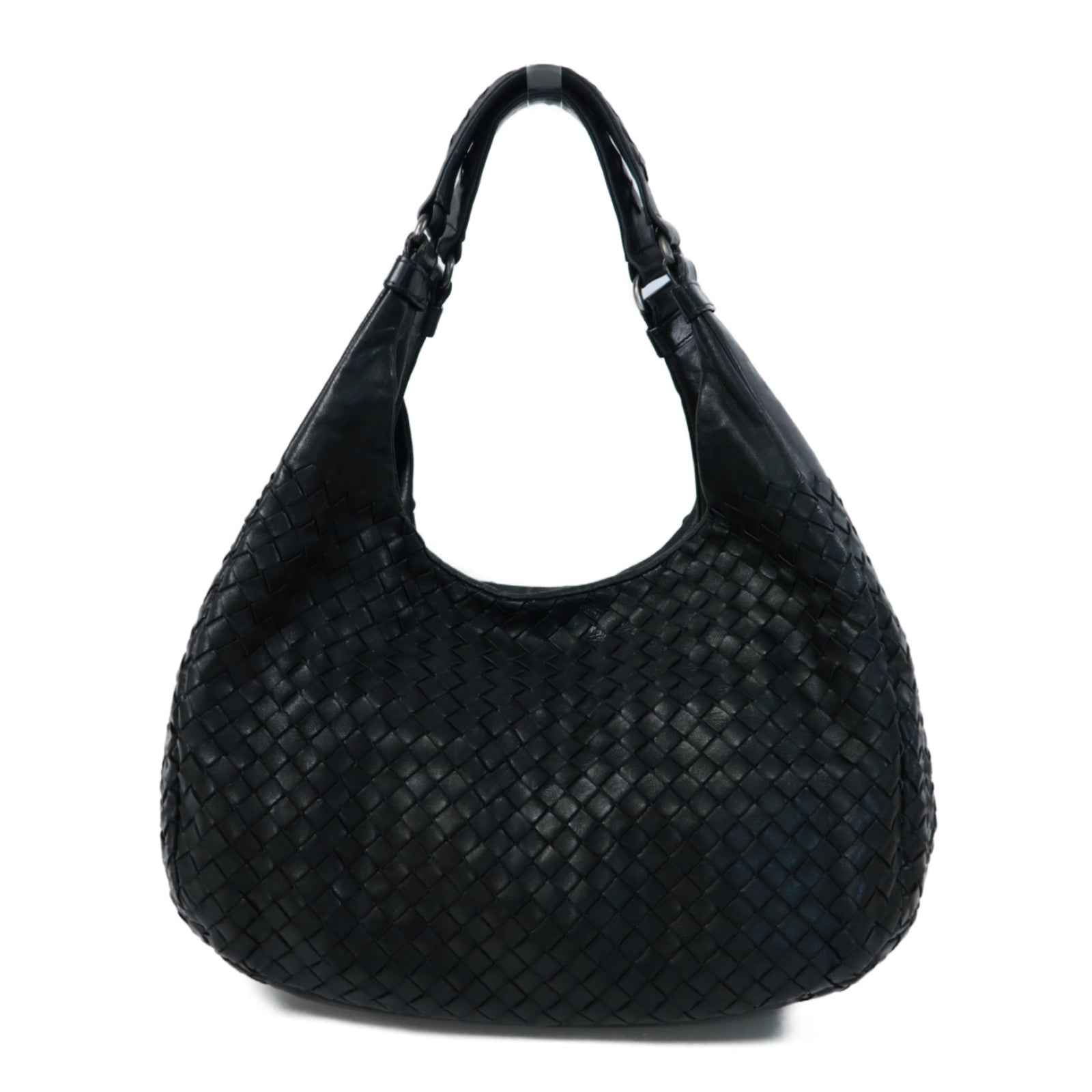 BOTTEGA VENETA 織紋羊皮皮革Hand Bag手挽袋黑色