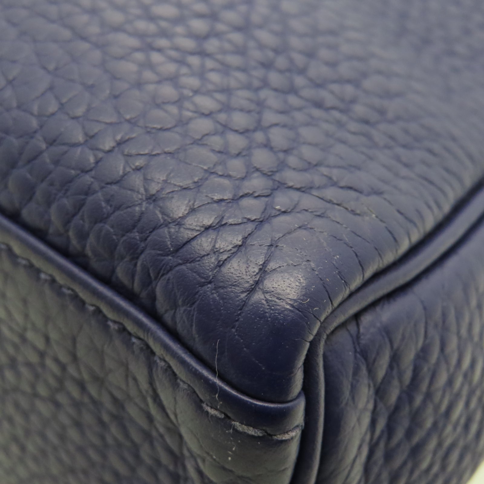 HERMES Taurillon Clemence Leather Kelly Ado Gold Buckle Backpack Sapphire Blue