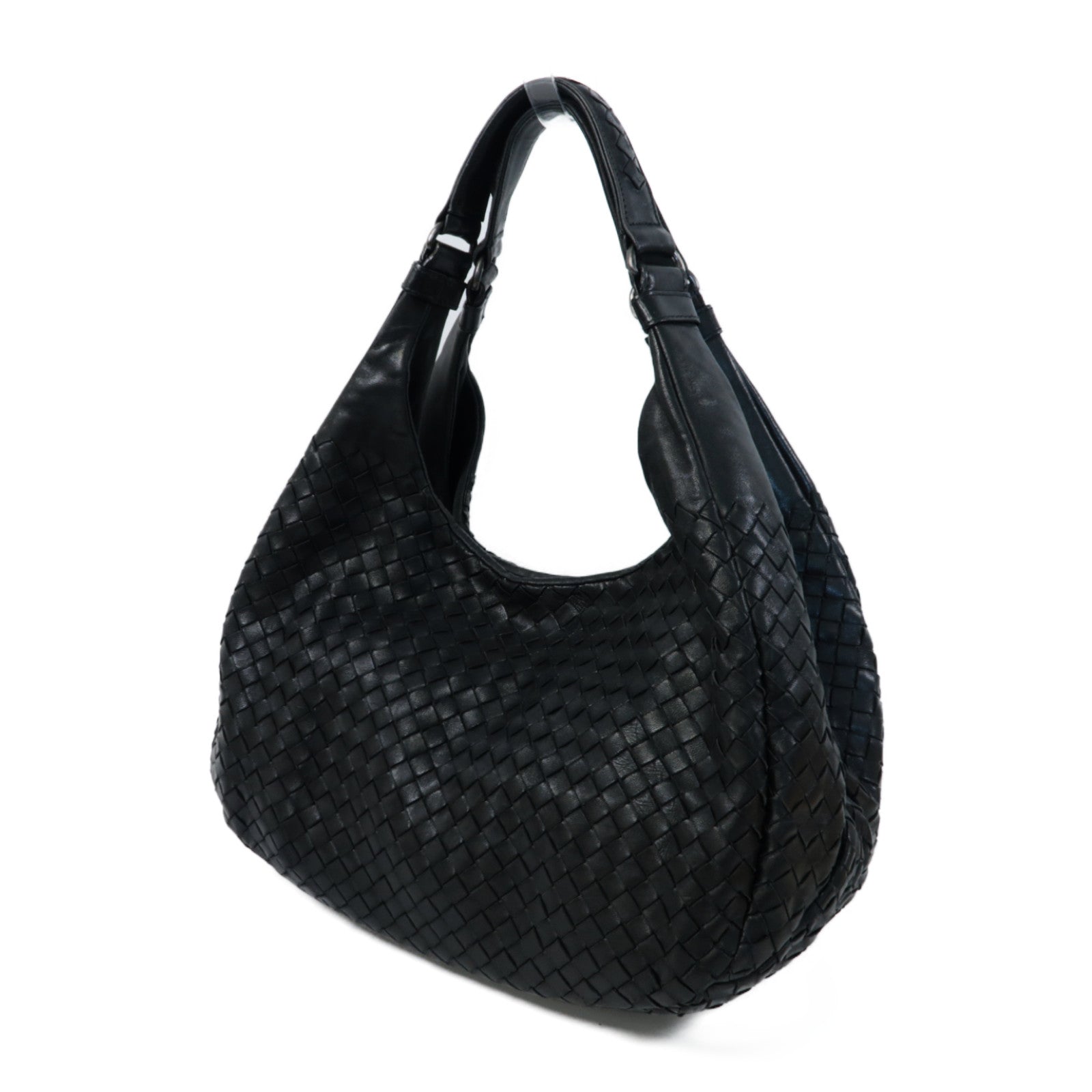 BOTTEGA VENETA 織紋羊皮皮革Hand Bag手挽袋黑色
