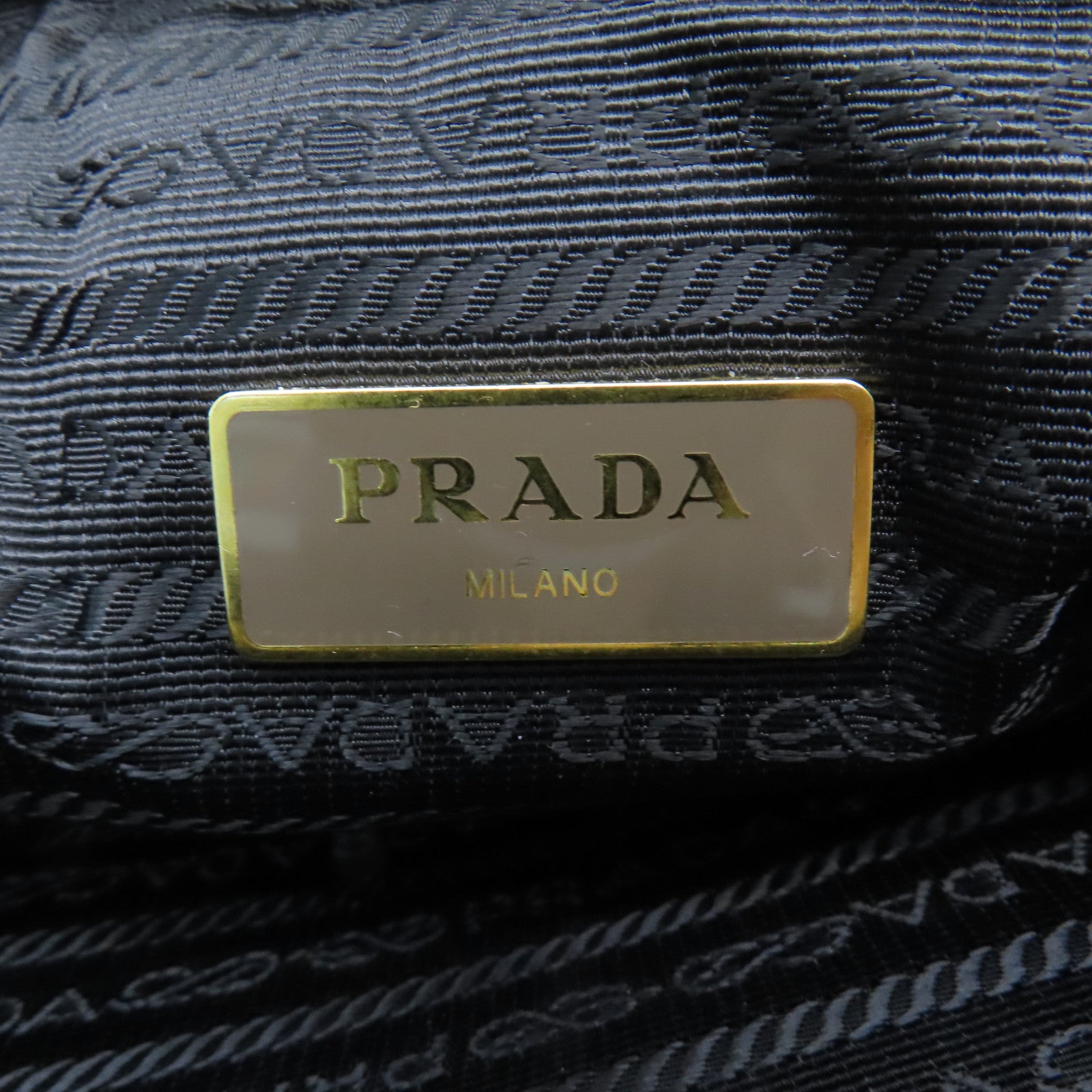 PRADA Leather Shoulder Bag Gold Buckle Gray