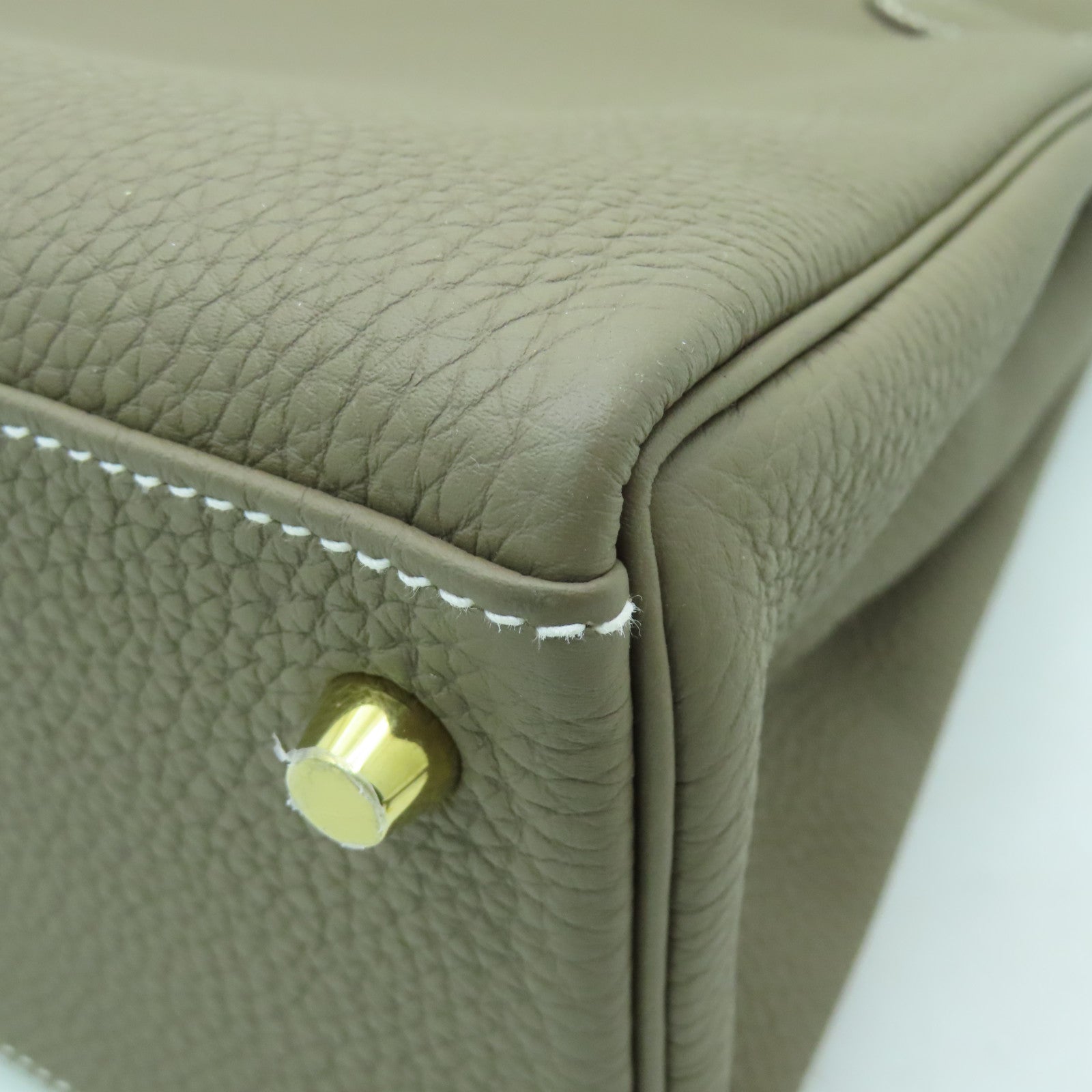 HERMES Togo皮革Kelly 32金扣手挽肩背兩用袋大象灰