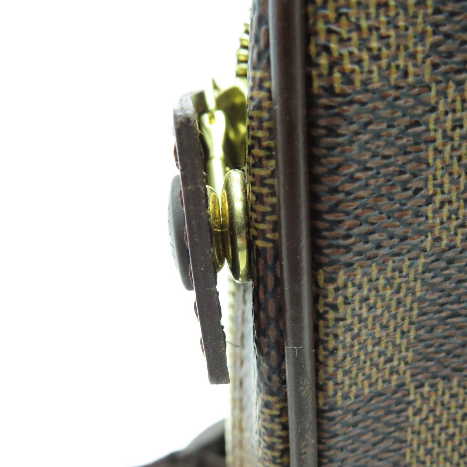 LOUIS VUITTON Damier Olav PM金扣肩背袋棕色