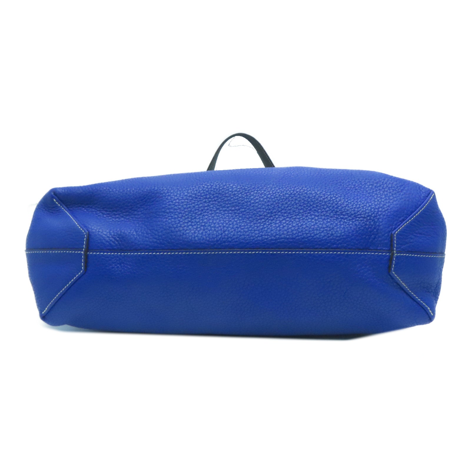HERMES [Sharp Discount] Clemence Leather Double Sens Handle Bag / Shoulder Bag Bleu Electrique Blue / Gray