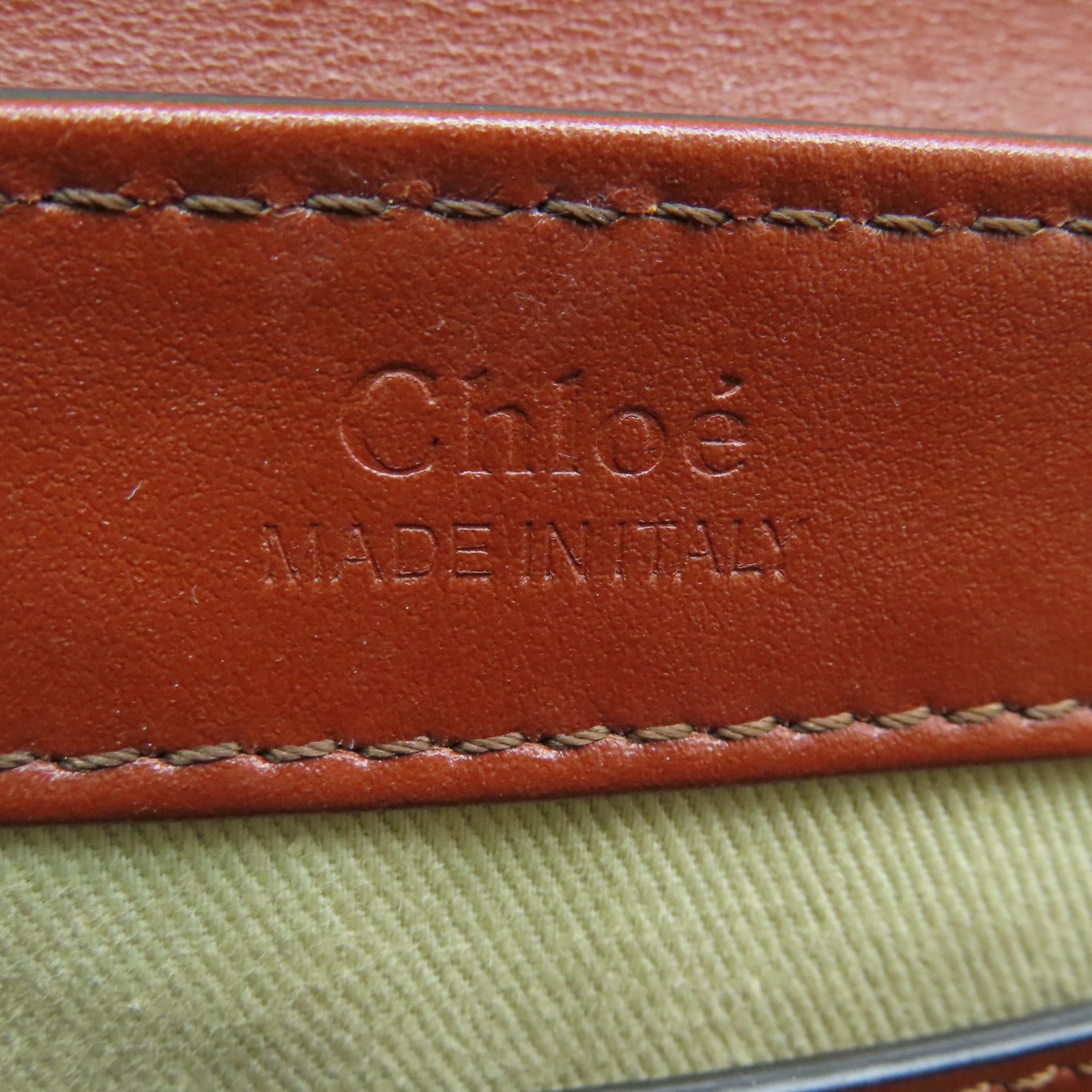 Chloe cowhide leather Shoulder Bag gold buckle handle shoulder bag brown