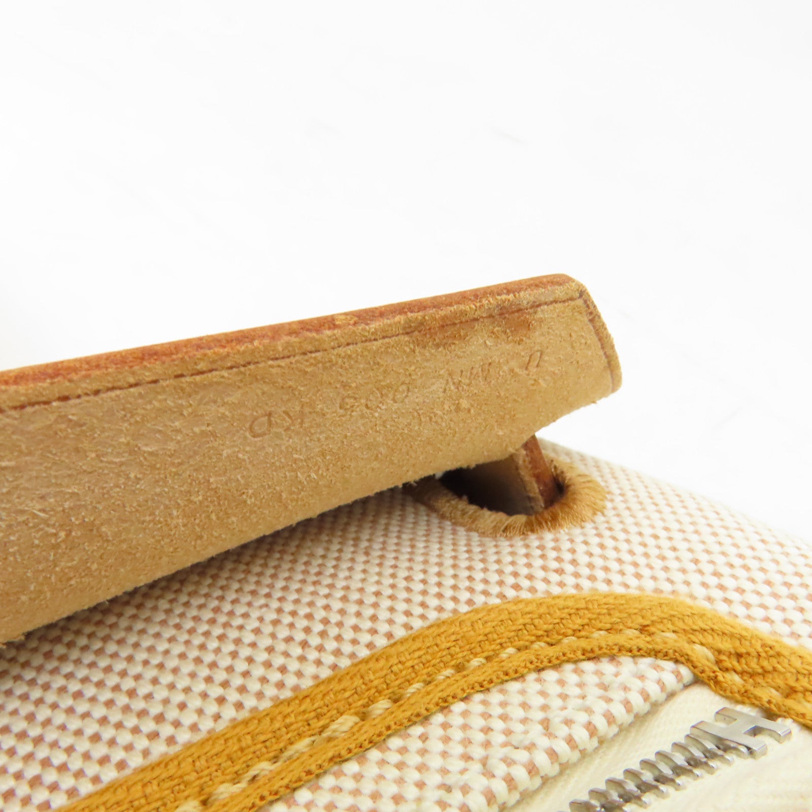 HERMES 帆布Herbag PM銀扣手挽肩背兩用袋Naturel Sable/Ecru米色/棕色