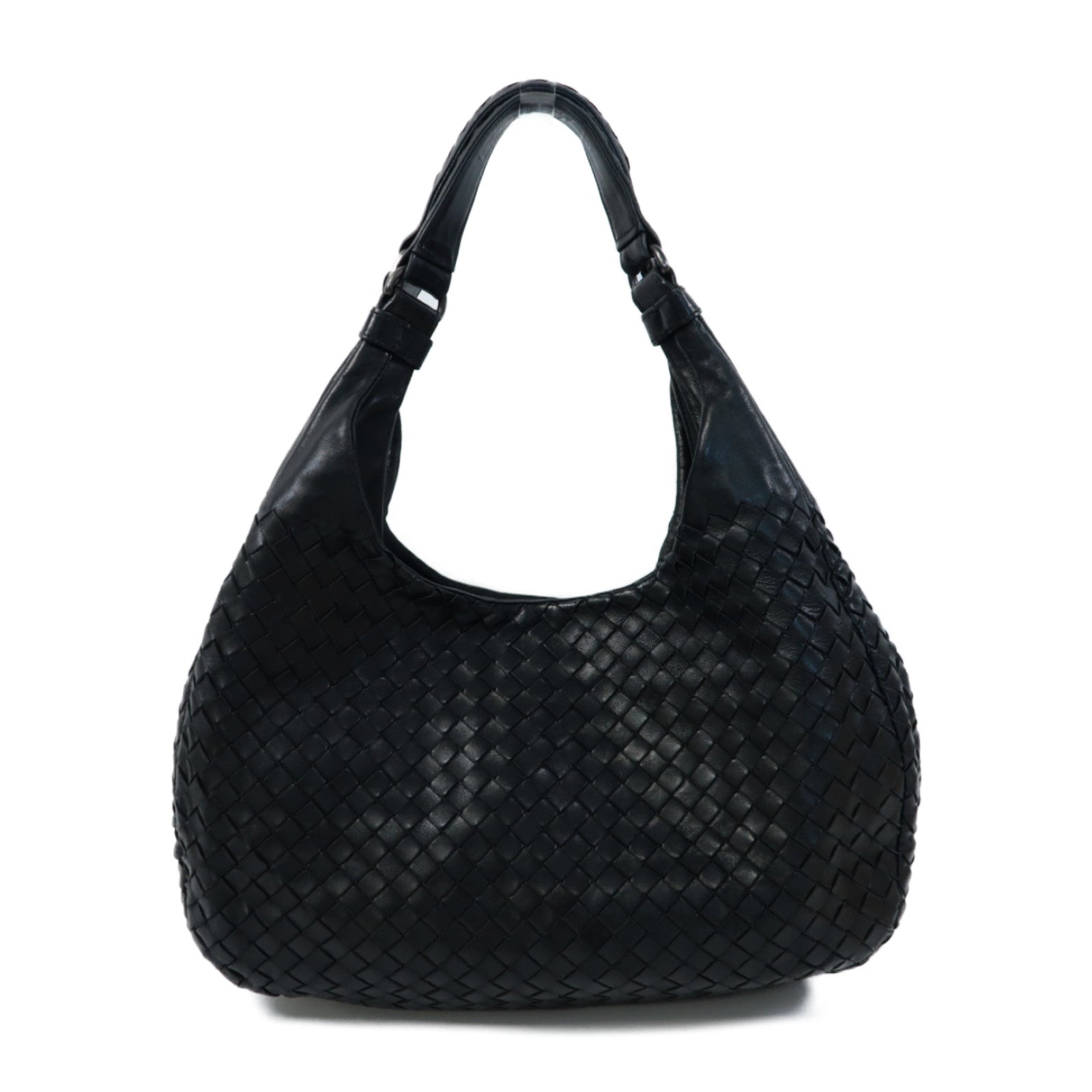 BOTTEGA VENETA 織紋羊皮皮革Hand Bag手挽袋黑色