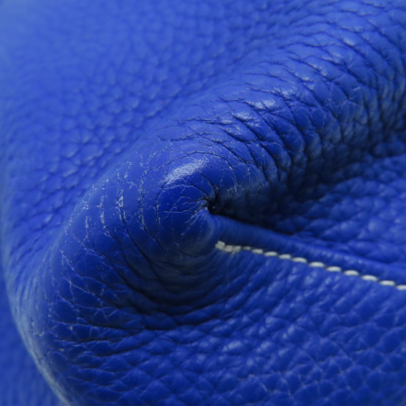 HERMES [Sharp Discount] Clemence Leather Double Sens Handle Bag / Shoulder Bag Bleu Electrique Blue / Gray