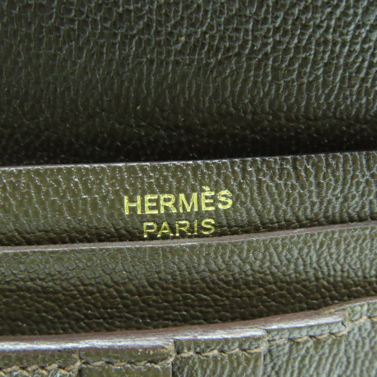 HERMES 鳄鱼皮革Bearn W Snap金扣钱包巧克力色
