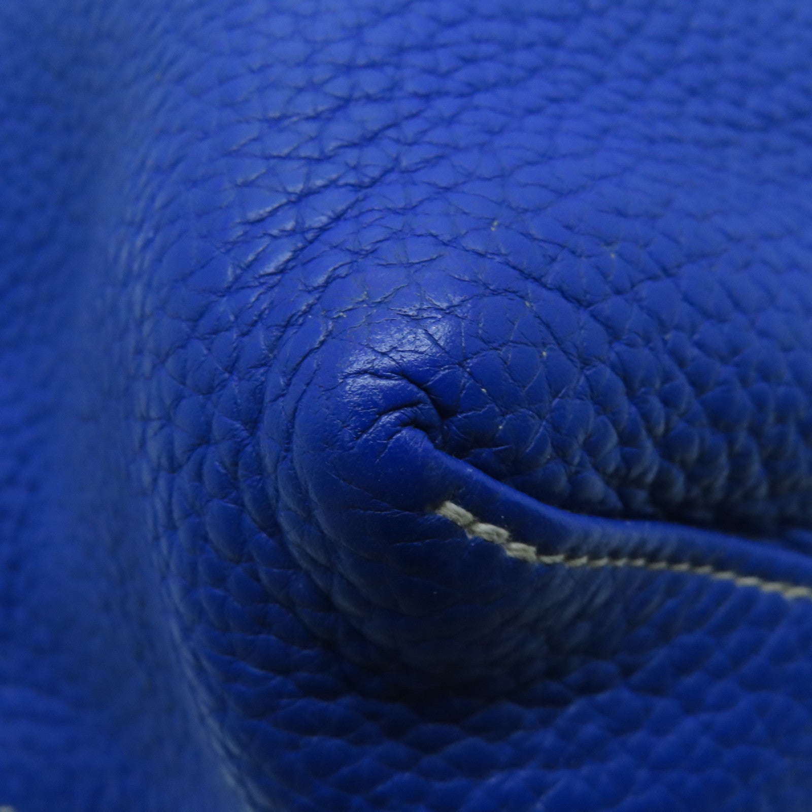 HERMES [Sharp Discount] Clemence Leather Double Sens Handle Bag / Shoulder Bag Bleu Electrique Blue / Gray