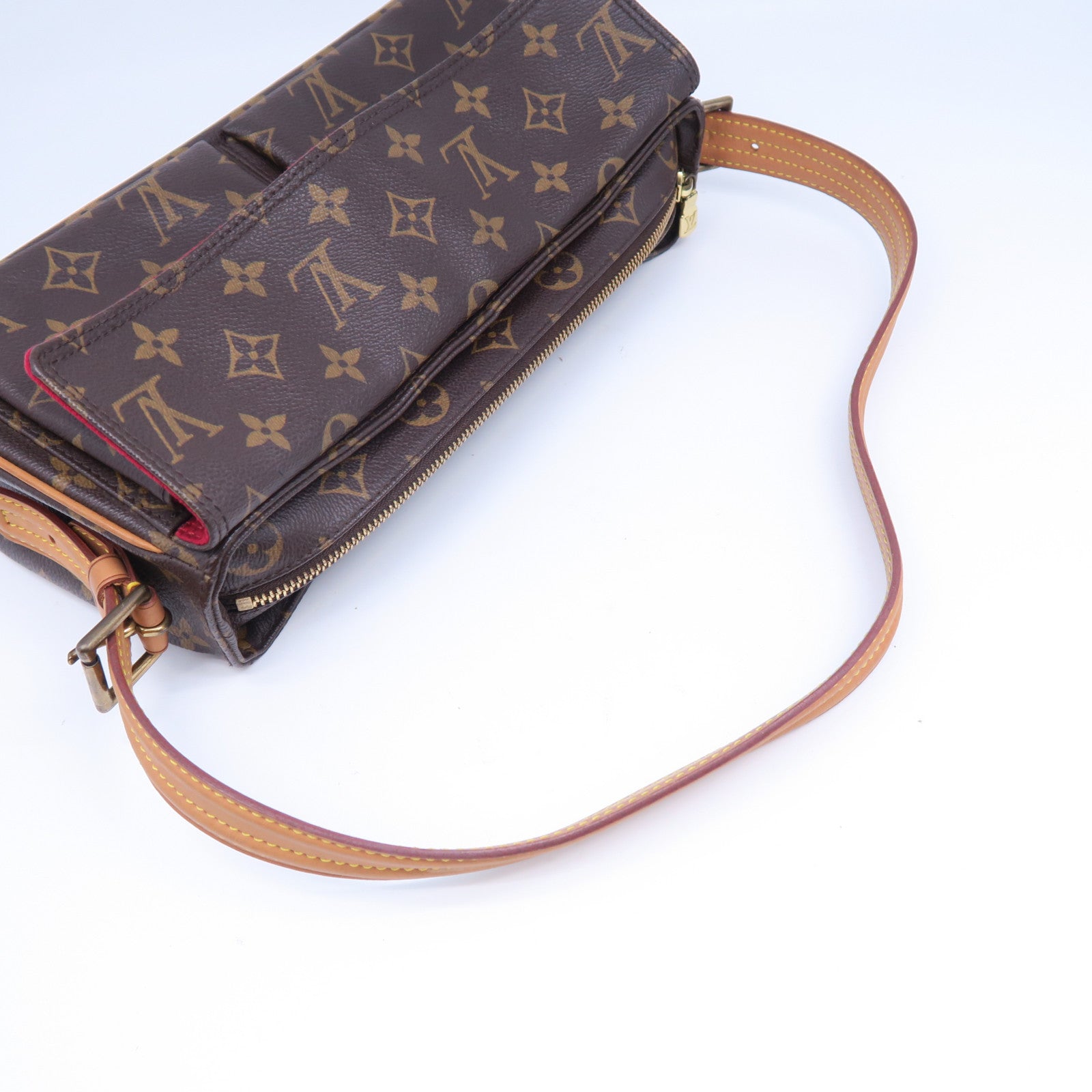 LOUIS VUITTON Monogram Viva Cite MM金扣肩背袋啡色
