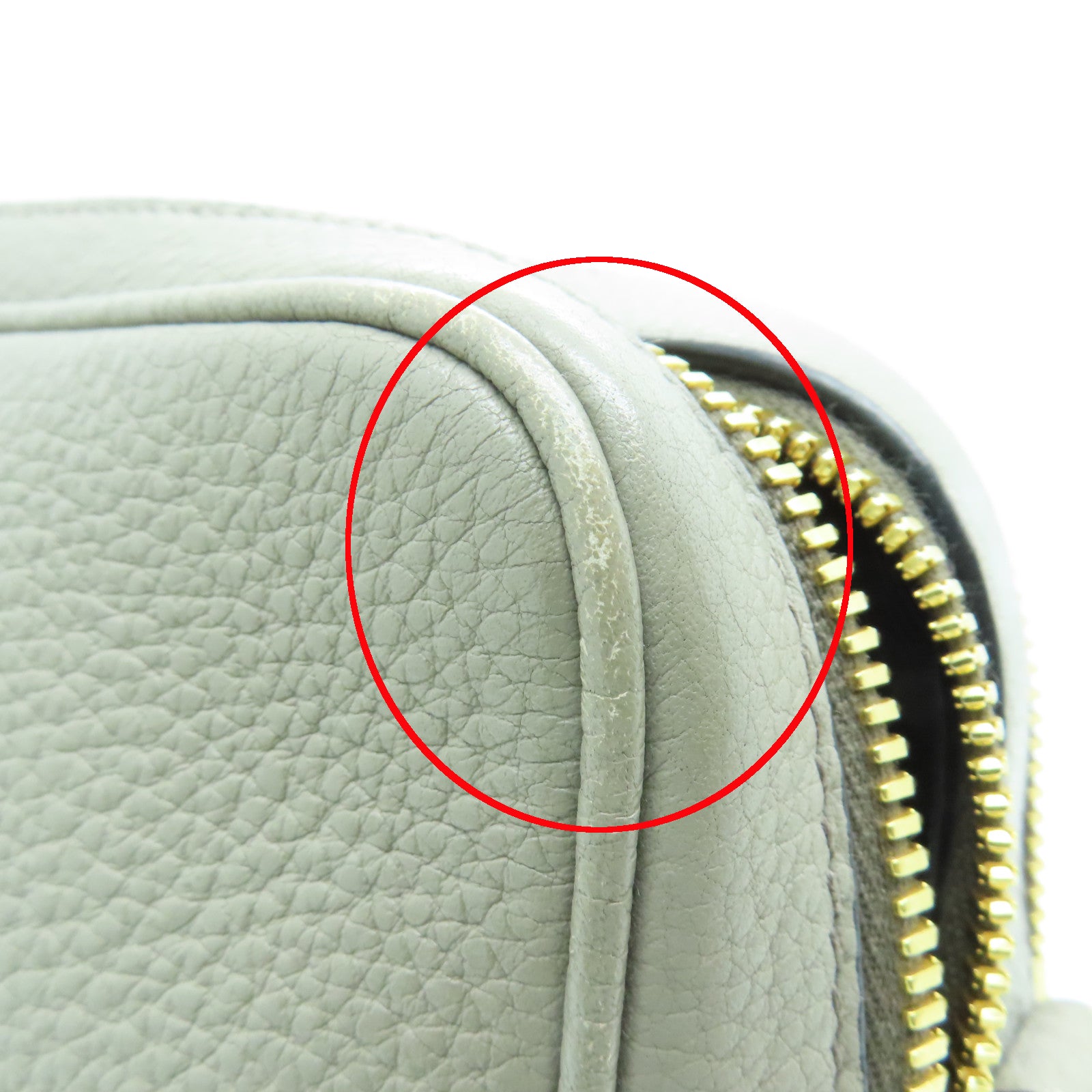PRADA Leather Shoulder Bag Gold Buckle Gray