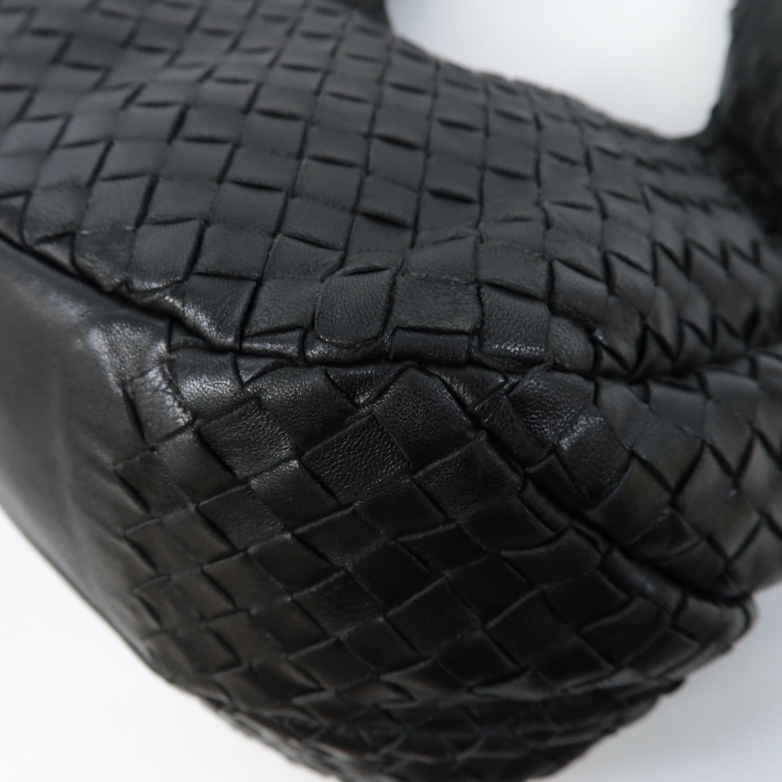 BOTTEGA VENETA 織紋羊皮皮革Hand Bag手挽袋黑色