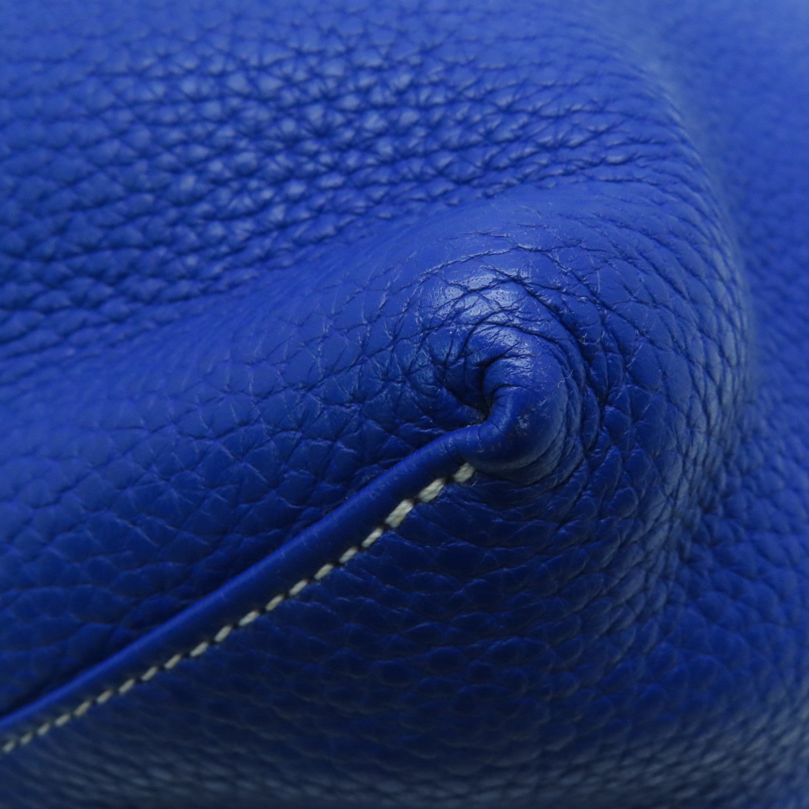 HERMES [Sharp Discount] Clemence Leather Double Sens Handle Bag / Shoulder Bag Bleu Electrique Blue / Gray