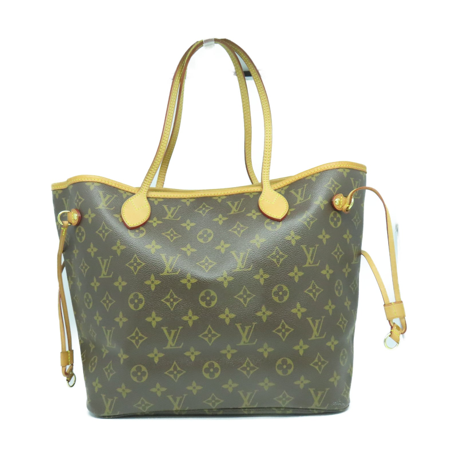 LOUIS VUITTON Monogram Neverfull MM金扣手挽袋啡色