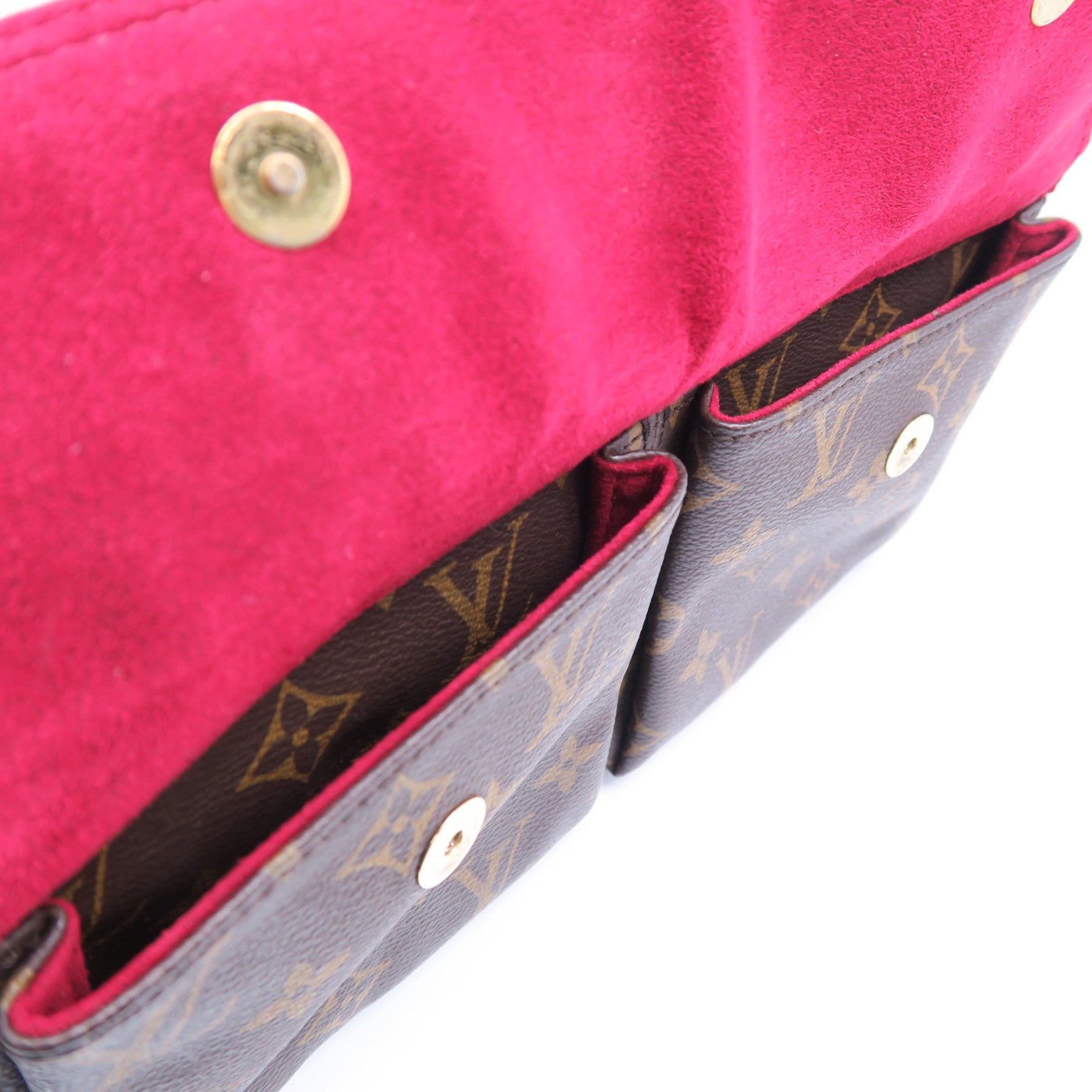 LOUIS VUITTON Monogram Viva Cite MM金扣肩背袋啡色