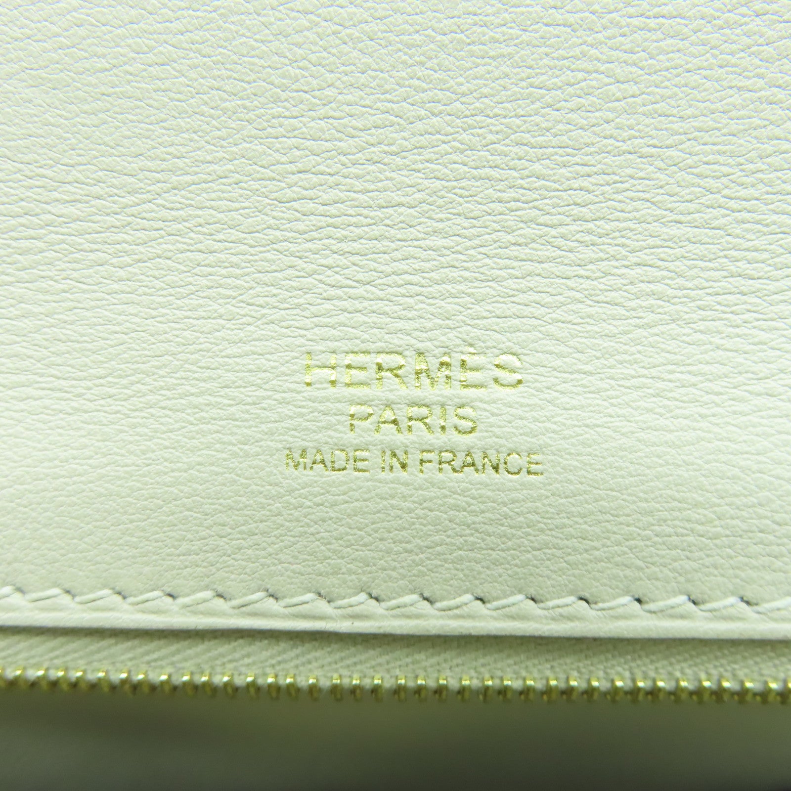 HERMES Clemence皮革2424金扣手挽肩背兩用袋珍珠灰色