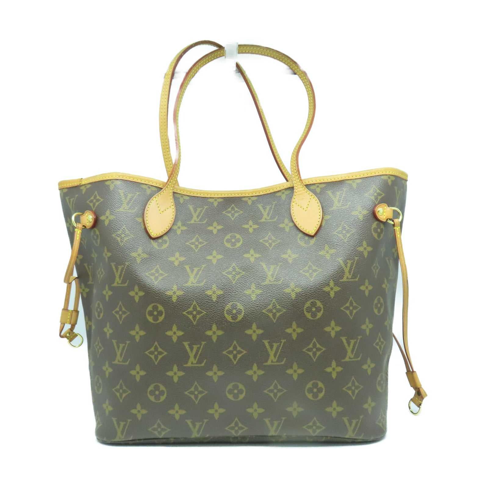 LOUIS VUITTON Monogram Neverfull MM金扣手挽袋啡色