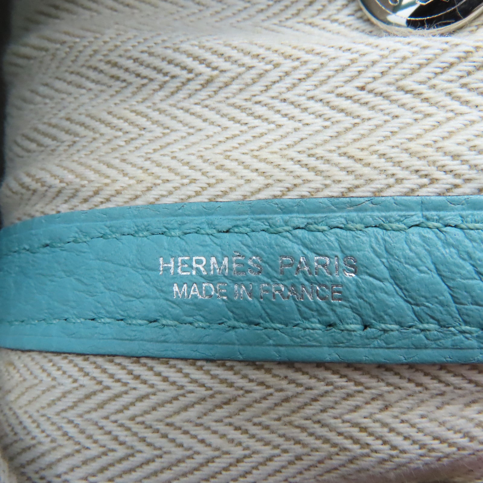 HERMES Negonda皮革Garden Party TPM Medium Tote Bag銀扣手挽袋3P Bleu Atoll馬龍藍色
