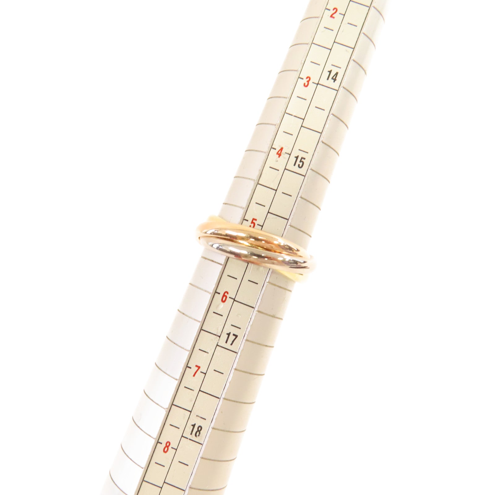 CARTIER 18K玫瑰金/黃金/白金Trinity Ring戒指#50/US#5.25