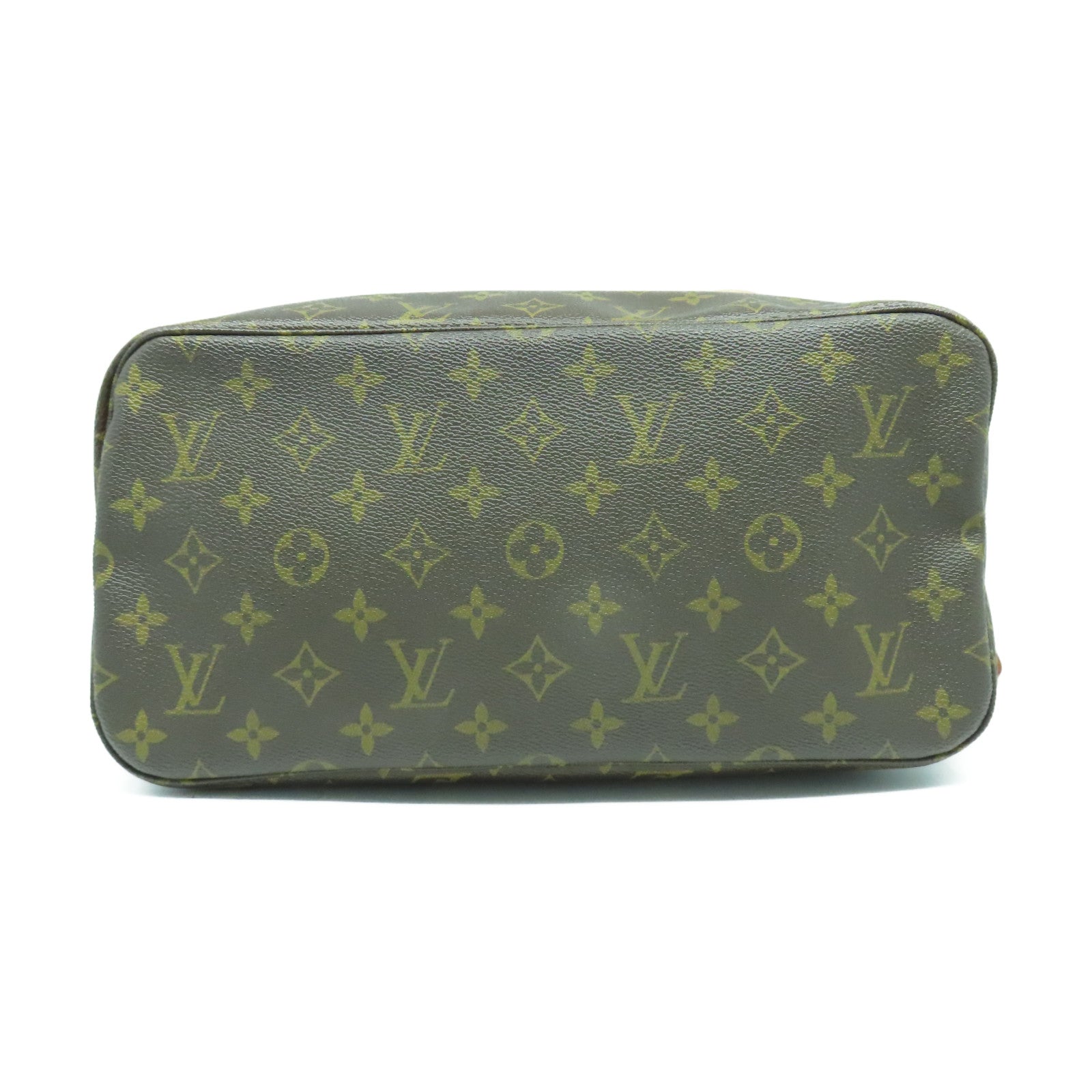 LOUIS VUITTON Monogram Neverfull MM金扣手挽袋啡色