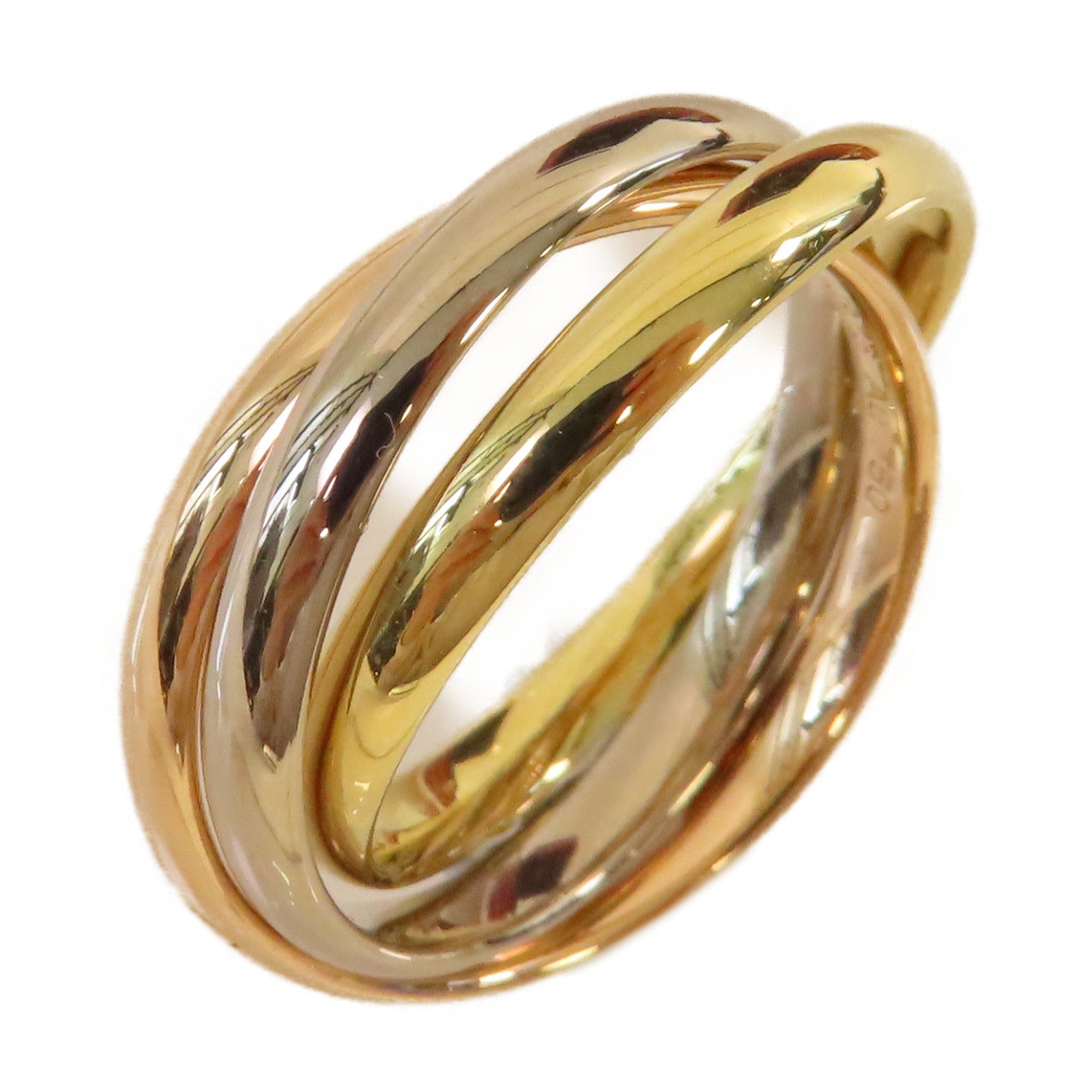 CARTIER 18K玫瑰金/黃金/白金Trinity Ring戒指#50/US#5.25