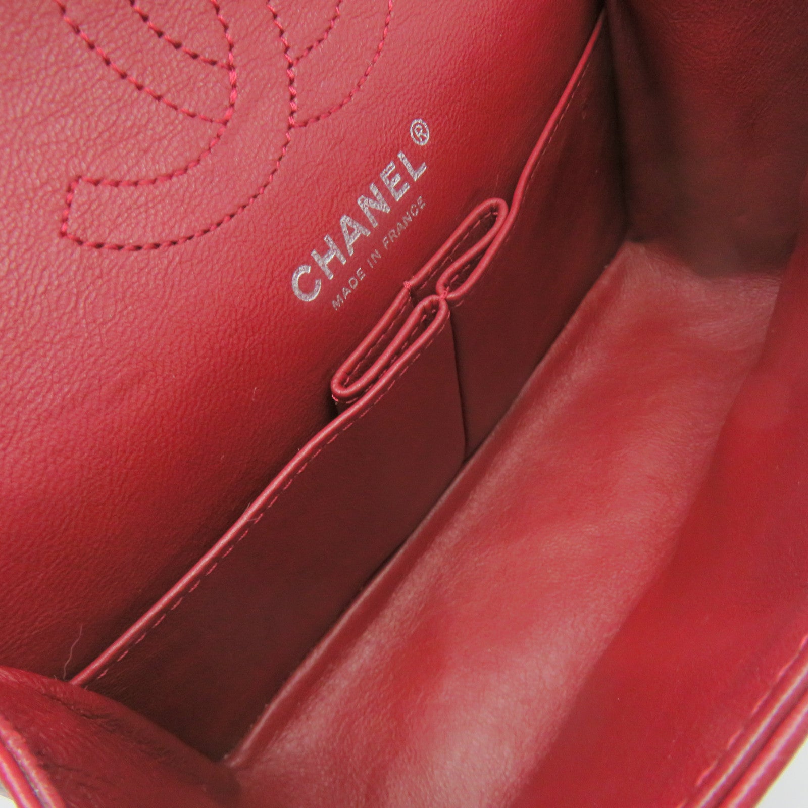 CHANEL Lingge cowhide leather 2.55 Chain Shoulder Bag silver buckle chain shoulder bag wine red