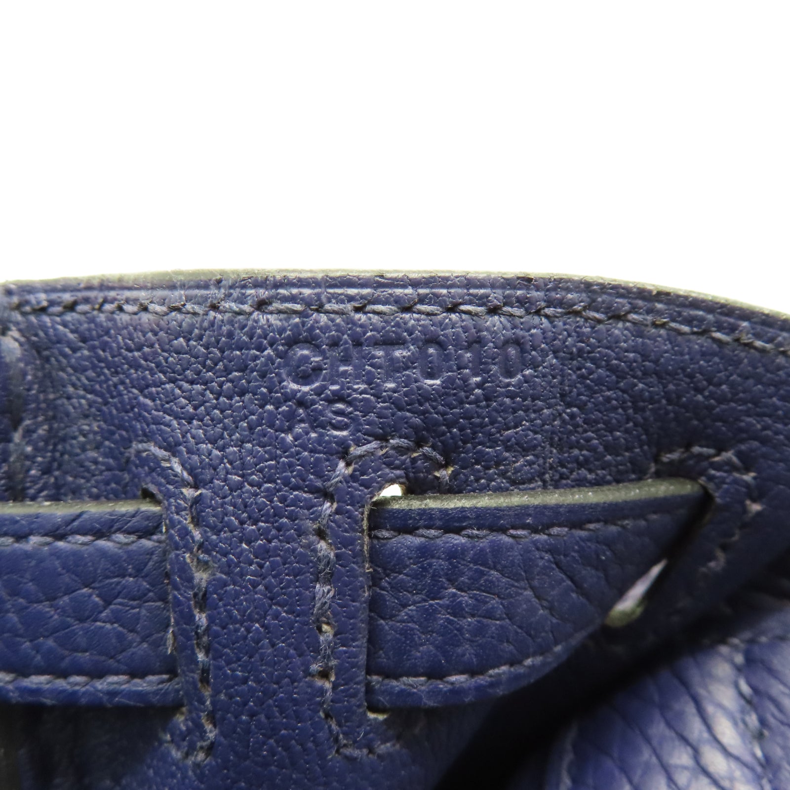 HERMES Taurillon Clemence Leather Kelly Ado Gold Buckle Backpack Sapphire Blue