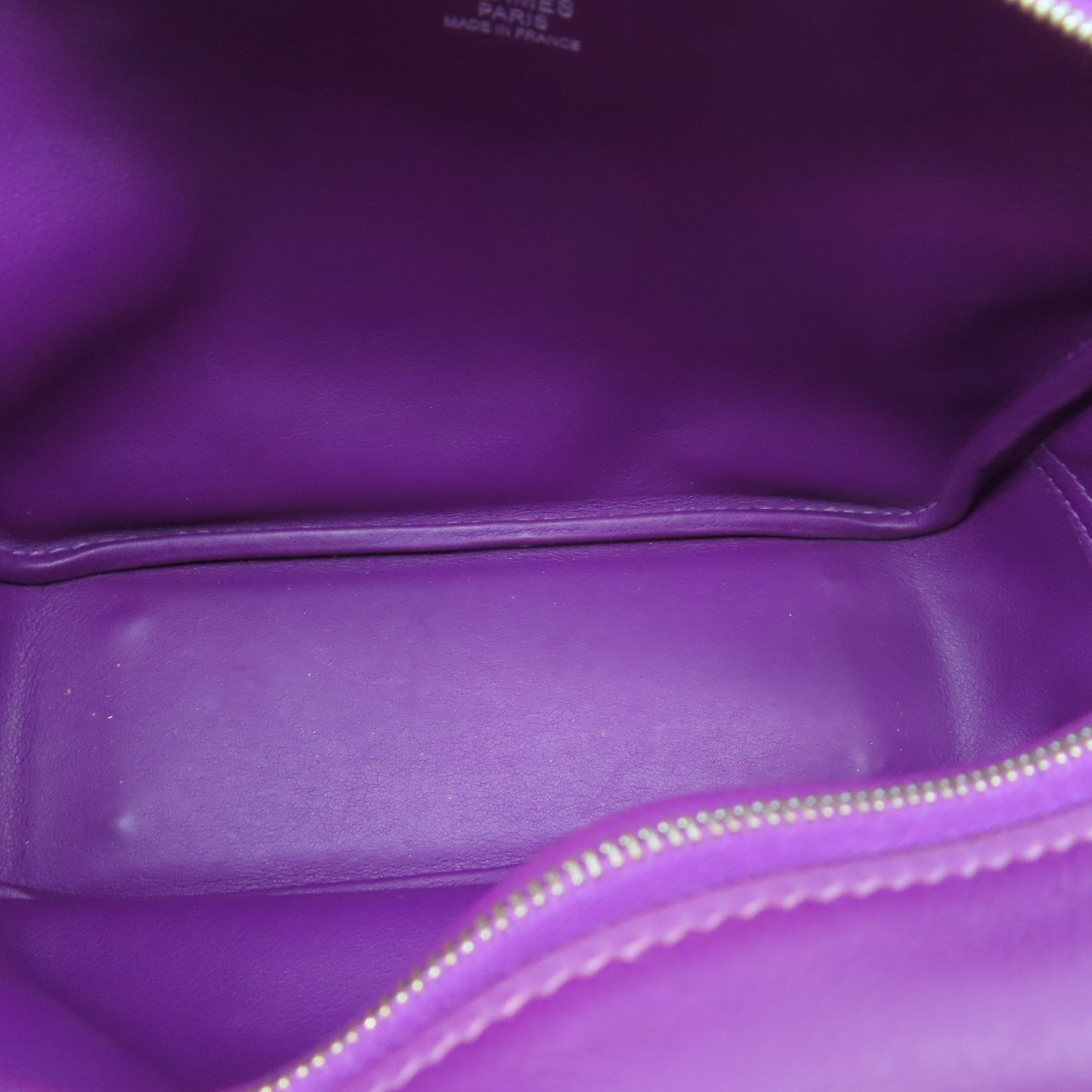 HERMES Swift Leather Plume 20 Silver Buckle Handle Bag Anemone Purple