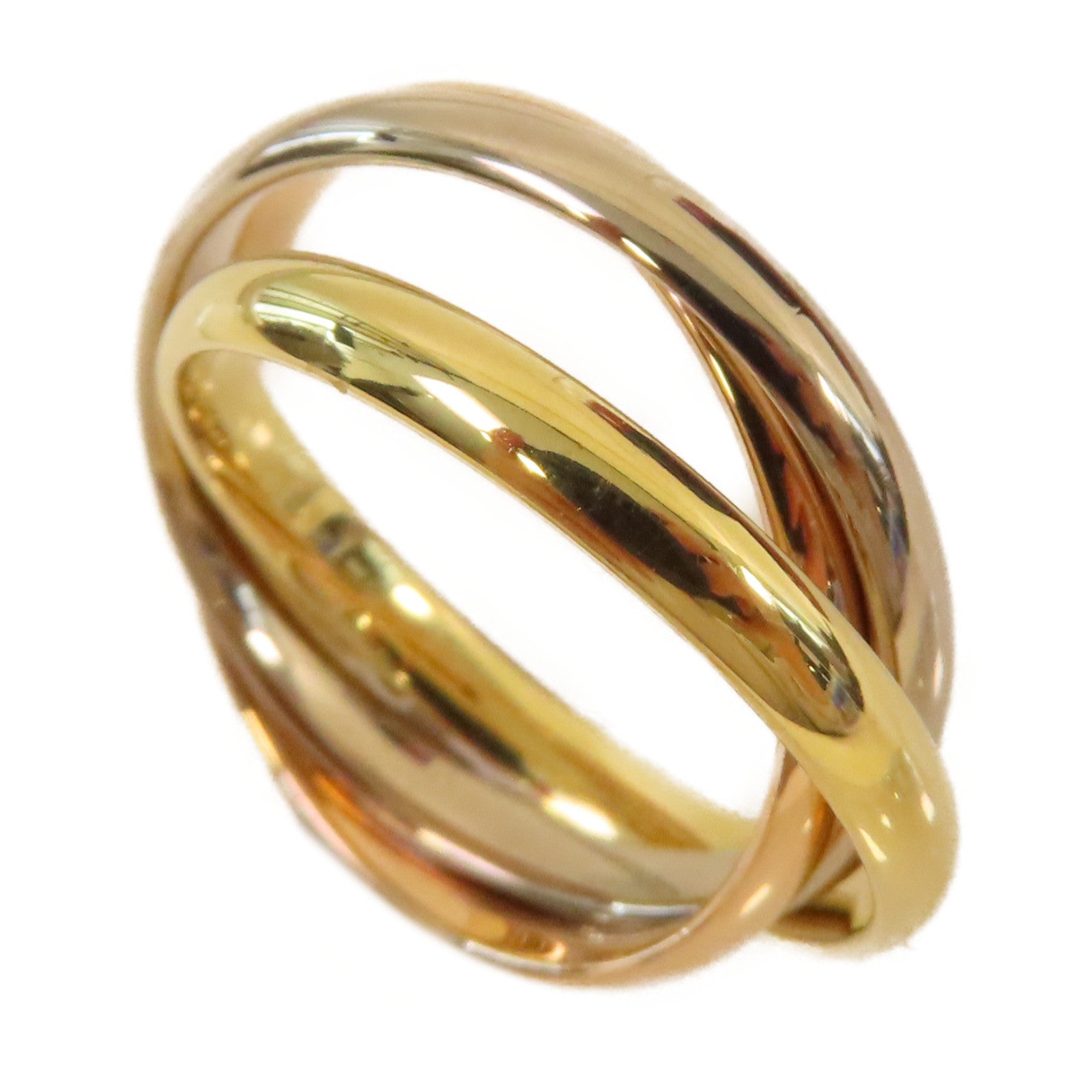 CARTIER 18K玫瑰金/黃金/白金Trinity Ring戒指#50/US#5.25